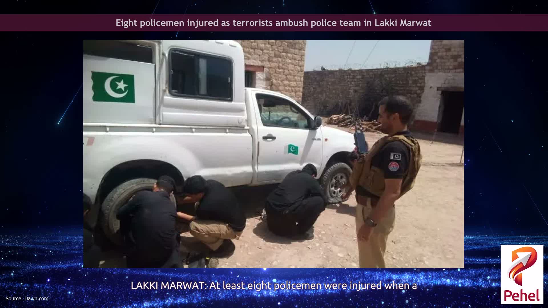 Eight policemen injured as terrorists ambush police team in Lakki Marwat