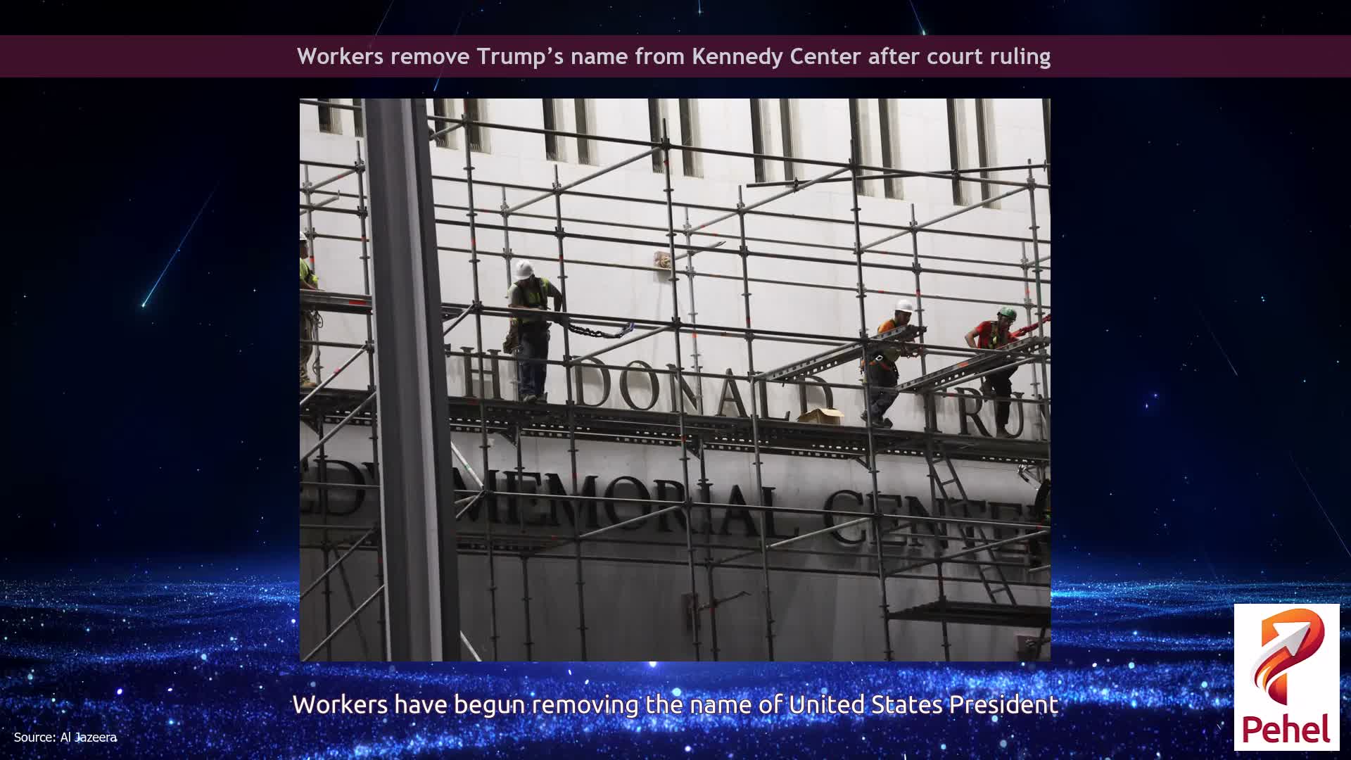 Workers remove Trump’s name from Kennedy Center after court ruling