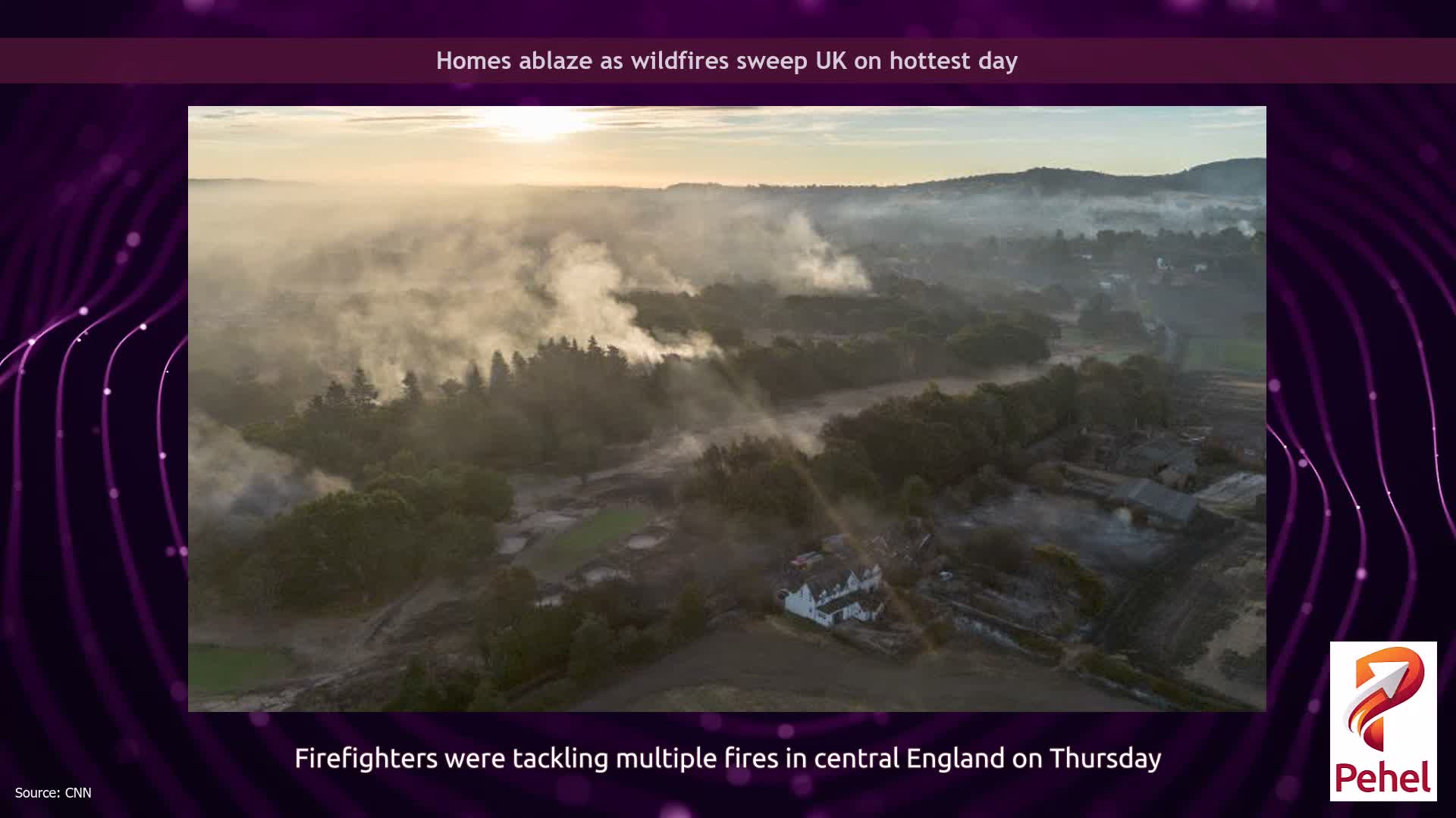 Homes ablaze as wildfires sweep UK on hottest day