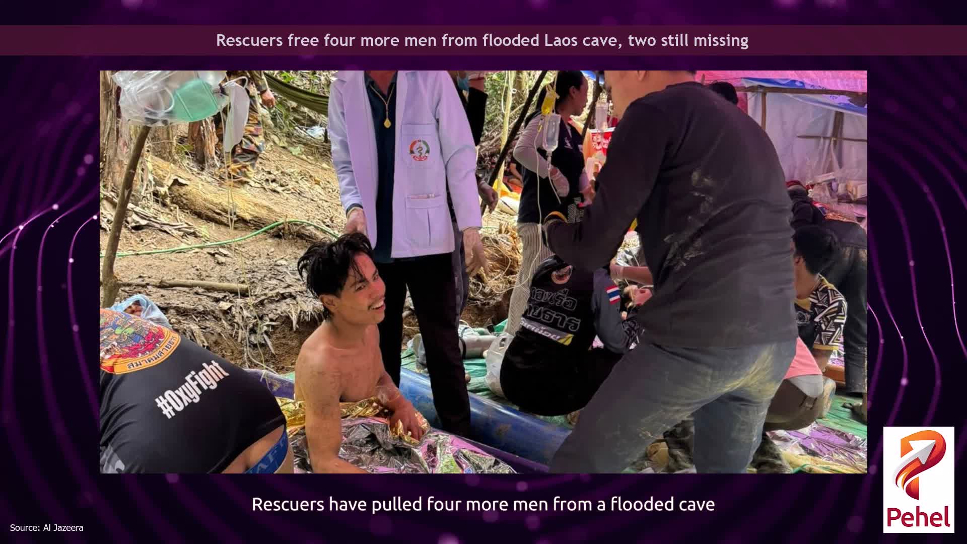 Rescuers free four more men from flooded Laos cave, two still missing