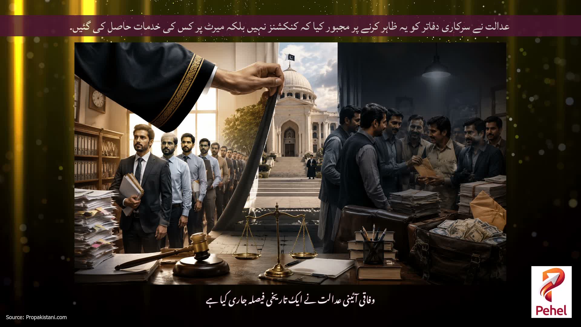 عدالت نے سرکاری دفاتر کو یہ ظاہر کرنے پر مجبور کیا کہ کنکشنز نہیں بلکہ میرٹ پر کس کی خدمات حاصل کی گئیں۔