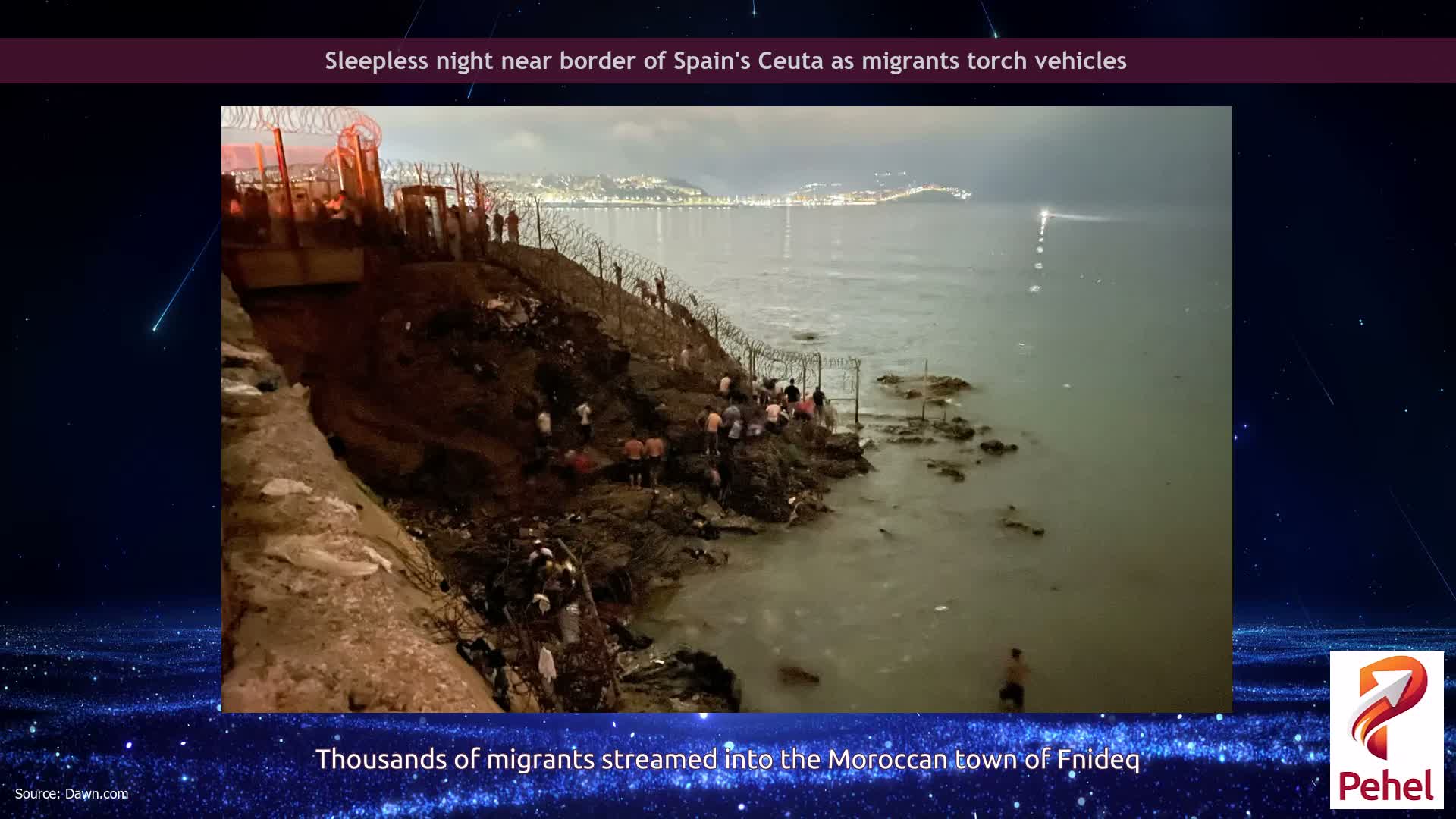 Sleepless night near border of Spain's Ceuta as migrants torch vehicles