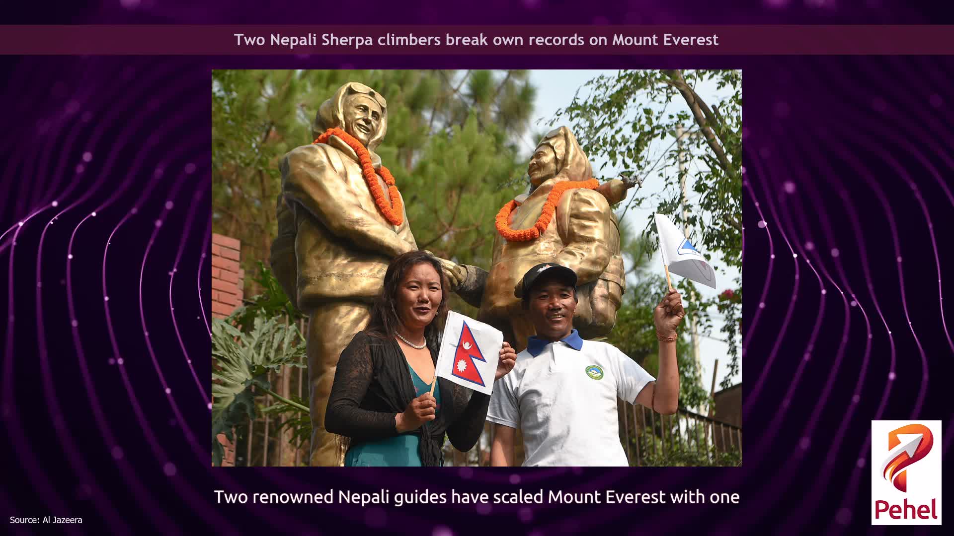 Two Nepali Sherpa climbers break own records on Mount Everest