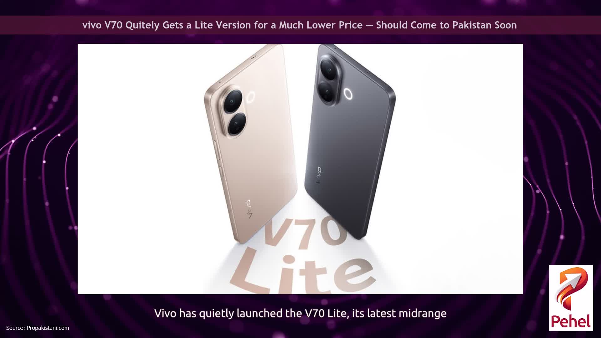 vivo V70 Quitely Gets a Lite Version for a Much Lower Price — Should Come to Pakistan Soon