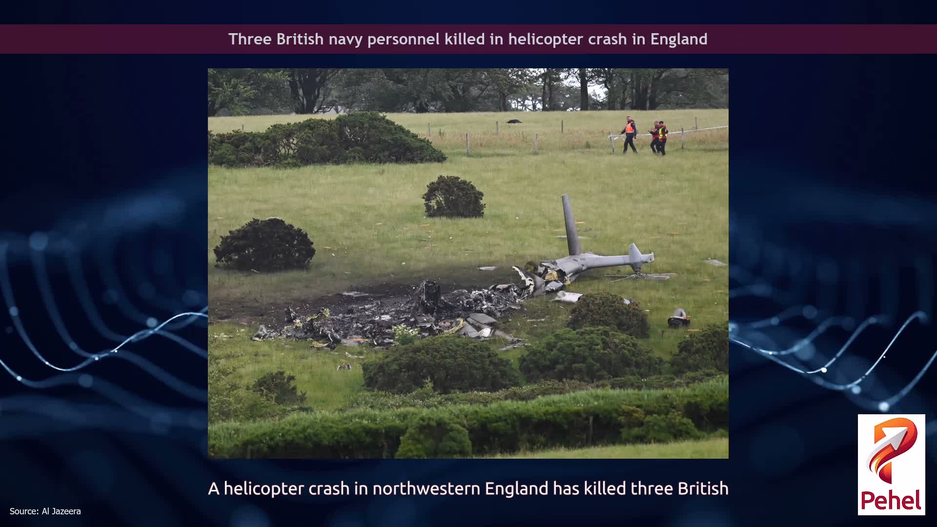Three British navy personnel killed in helicopter crash in England