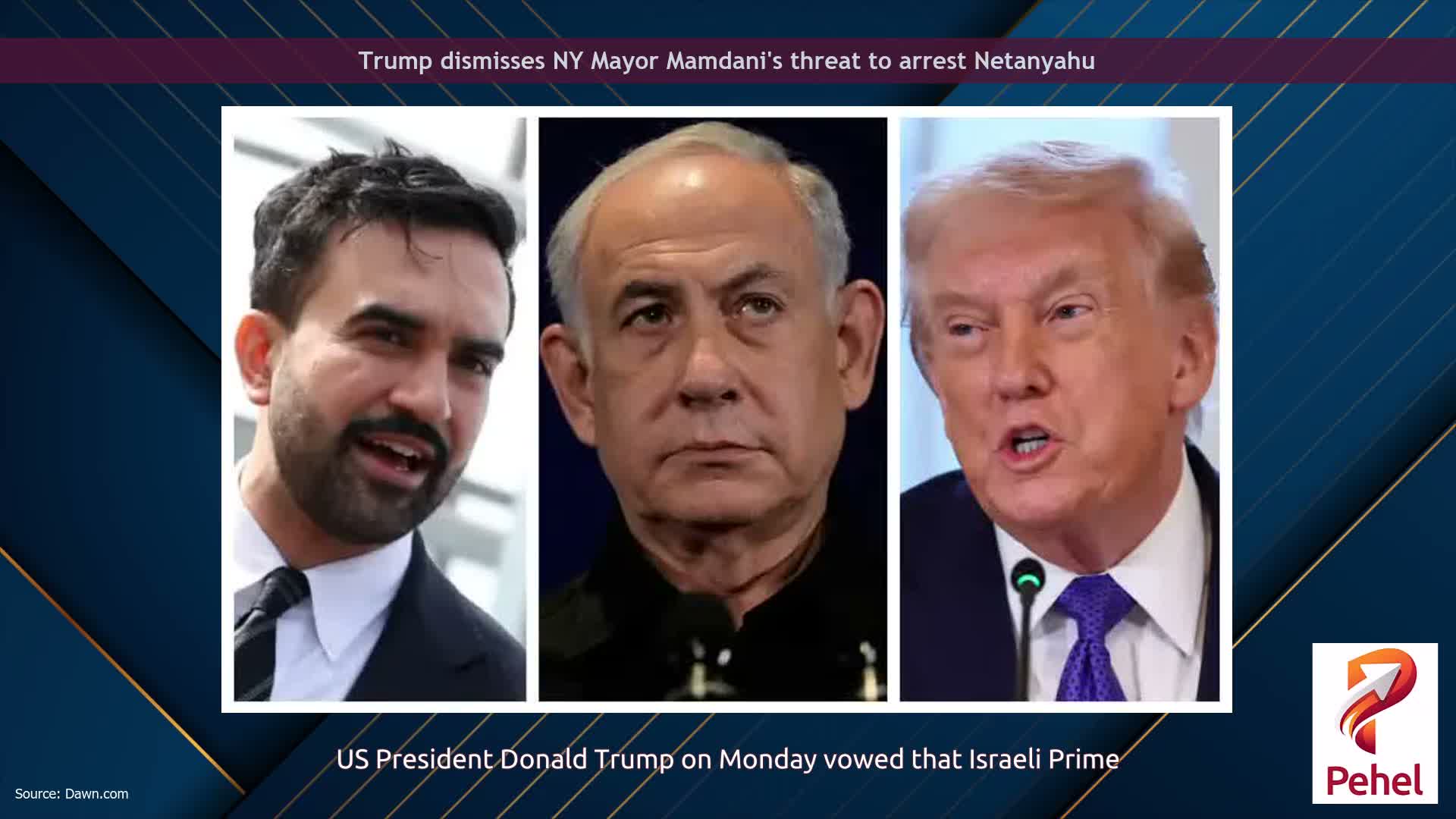 Trump dismisses NY Mayor Mamdani's threat to arrest Netanyahu