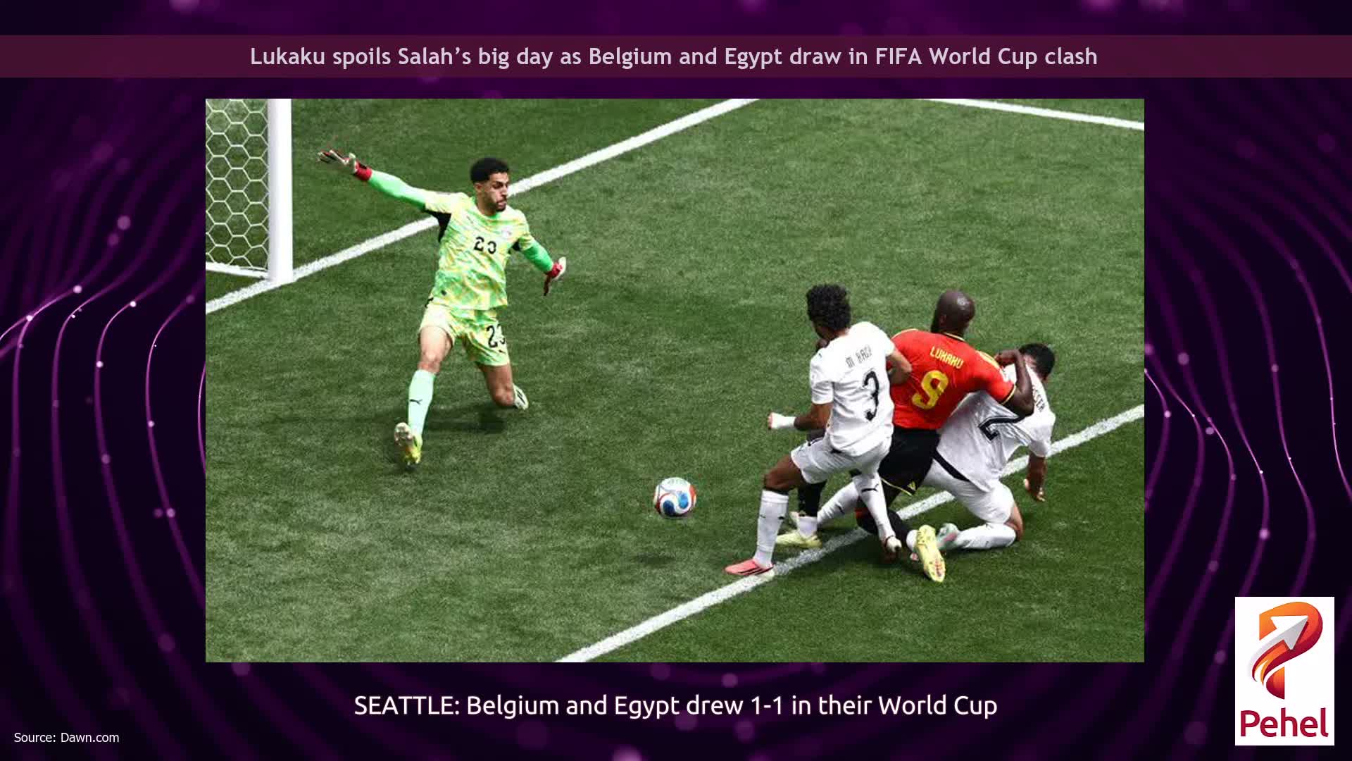 Lukaku spoils Salah’s big day as Belgium and Egypt draw in FIFA World Cup clash