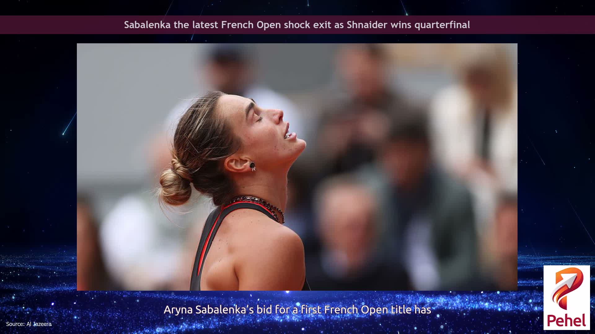 Sabalenka the latest French Open shock exit as Shnaider wins quarterfinal