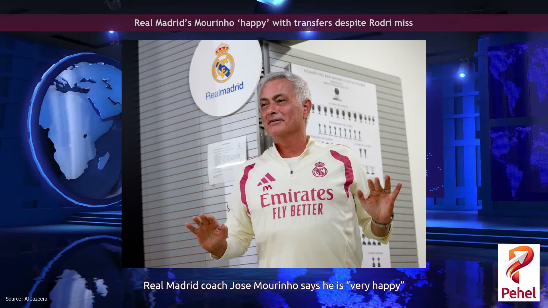 Real Madrid’s Mourinho ‘happy’ with transfers despite Rodri miss