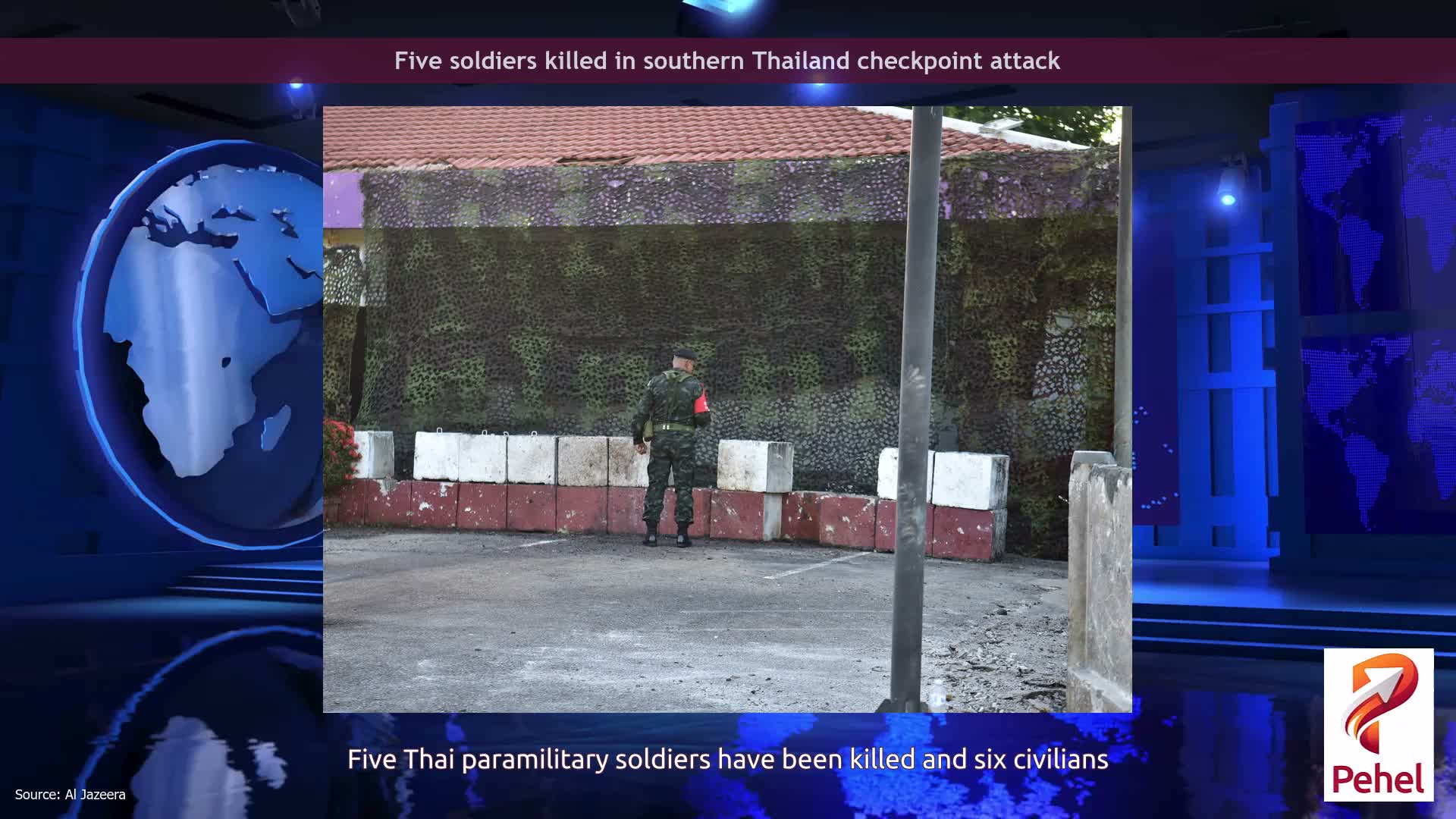 Five soldiers killed in southern Thailand checkpoint attack