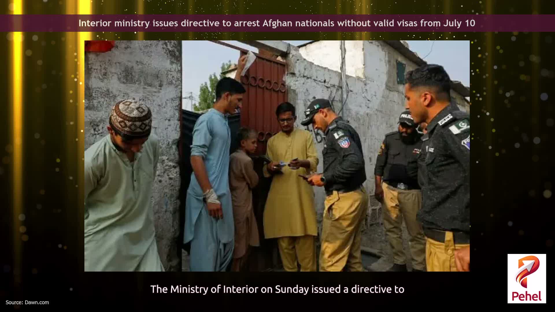 Interior ministry issues directive to arrest Afghan nationals without valid visas from July 10