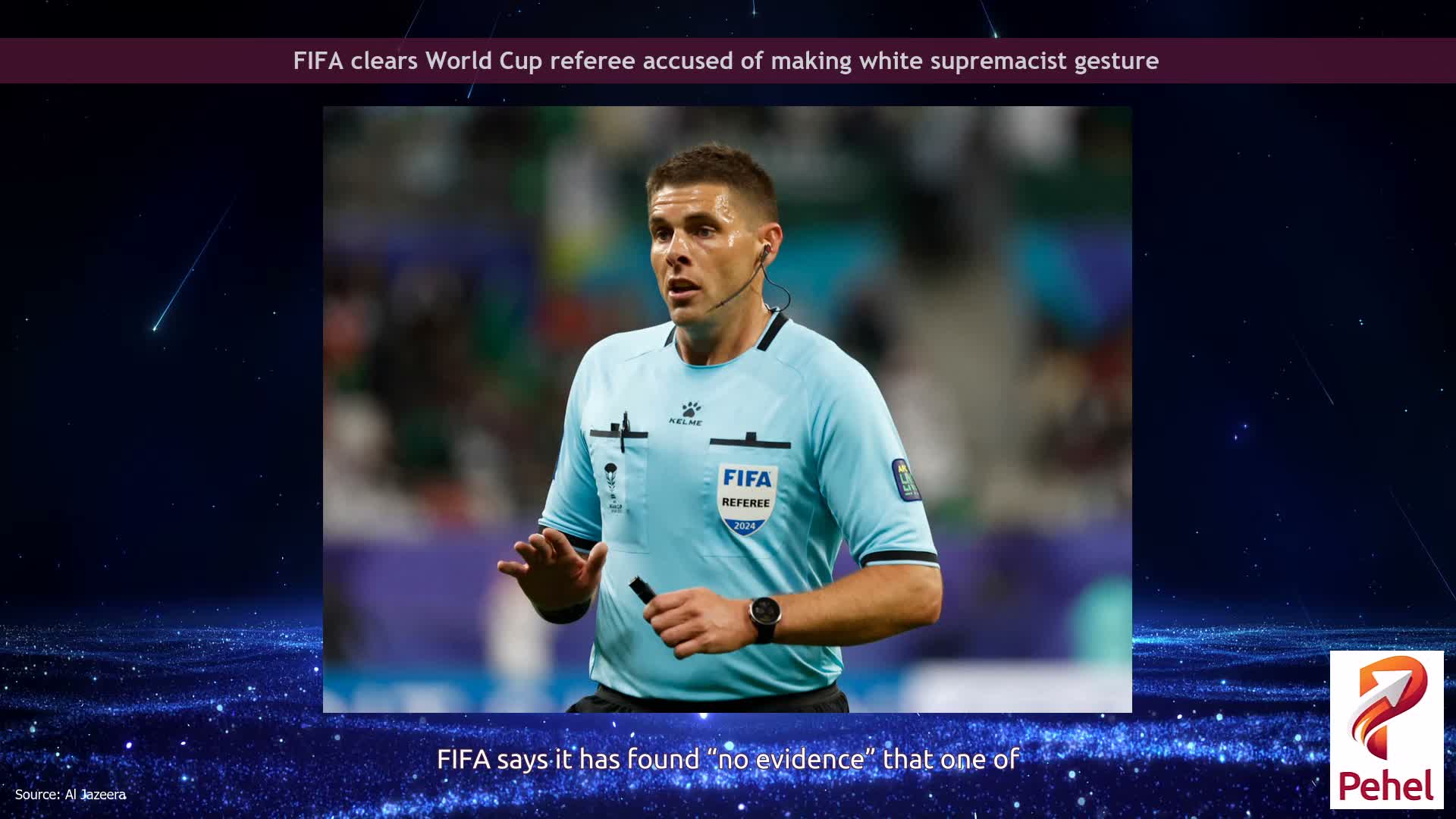 FIFA clears World Cup referee accused of making white supremacist gesture