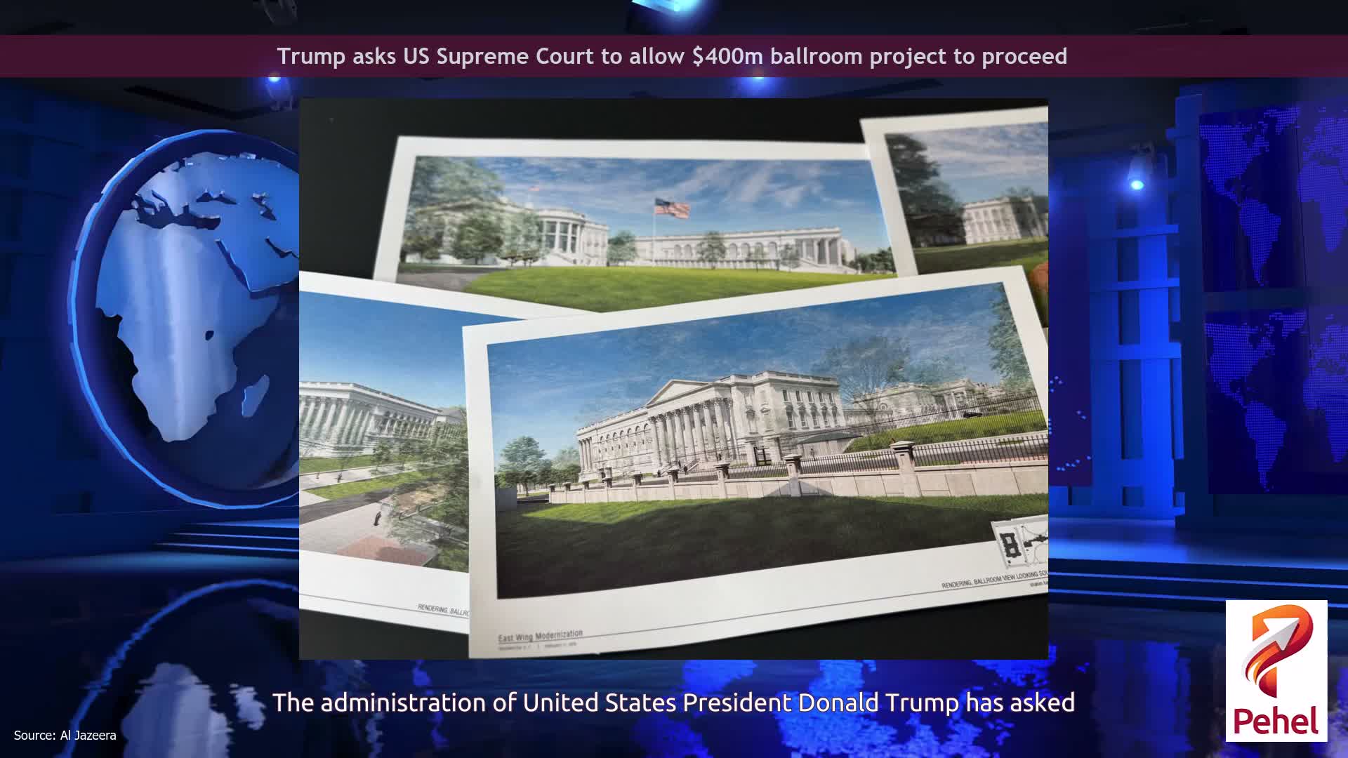 Trump asks US Supreme Court to allow $400m ballroom project to proceed