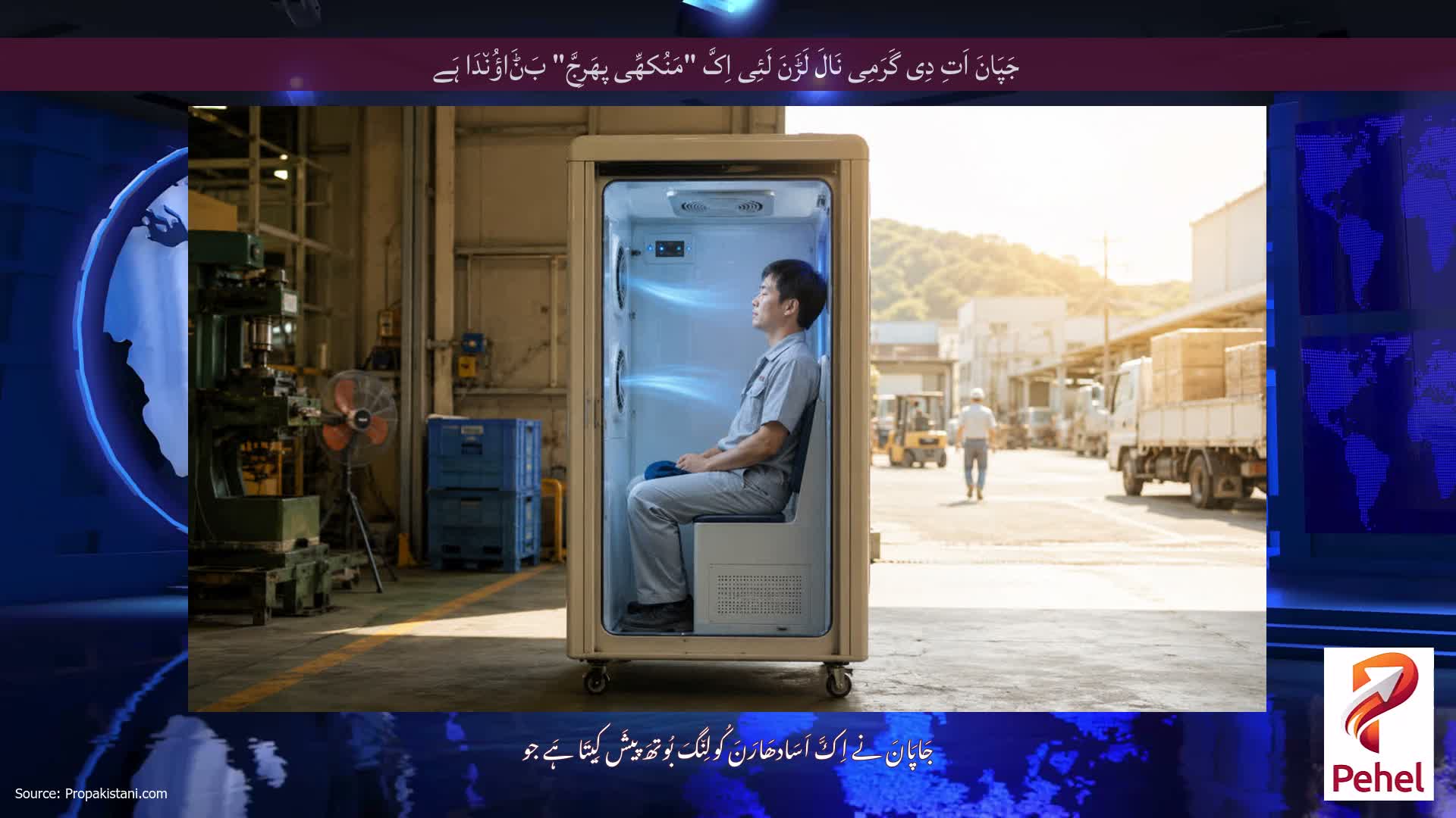 جَپَانَ اَتِ دِی گَرَمِی نَالَ لَڑَنَ لَئِی اِکَّ "مَنُکھِّی پھَرِجَّ" بَݨَاؤُن٘دَا ہَے