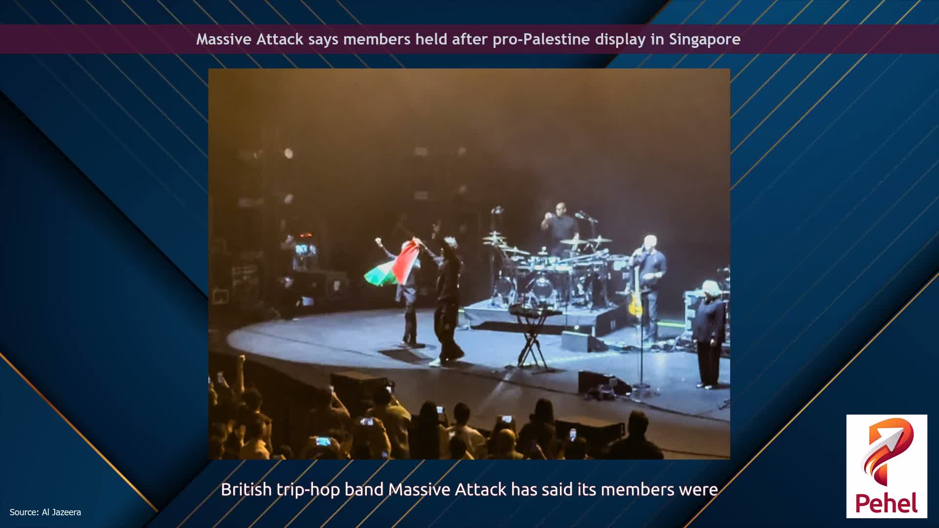 Massive Attack says members held after pro-Palestine display in Singapore