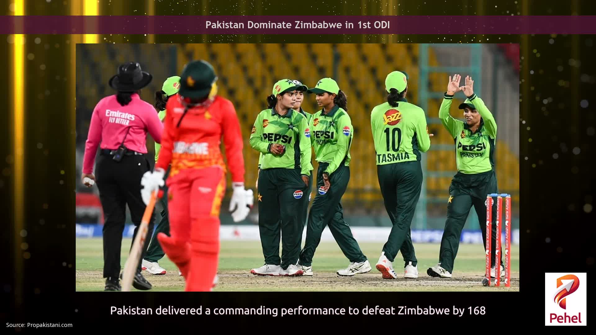 Pakistan Dominate Zimbabwe in 1st ODI
