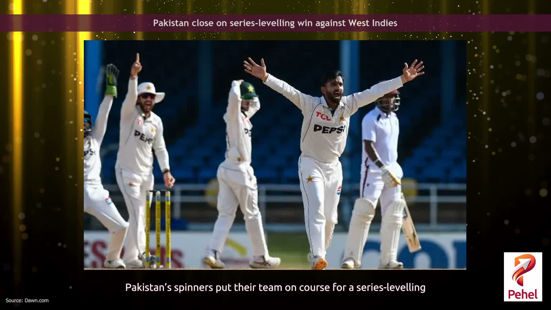Pakistan close on series-levelling win against West Indies