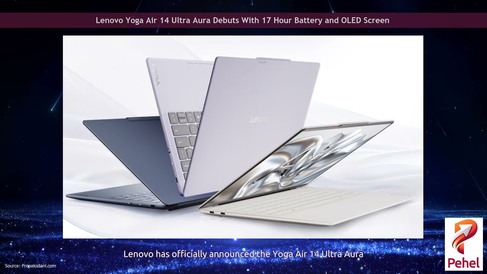Lenovo Yoga Air 14 Ultra Aura Debuts With 17 Hour Battery and OLED Screen