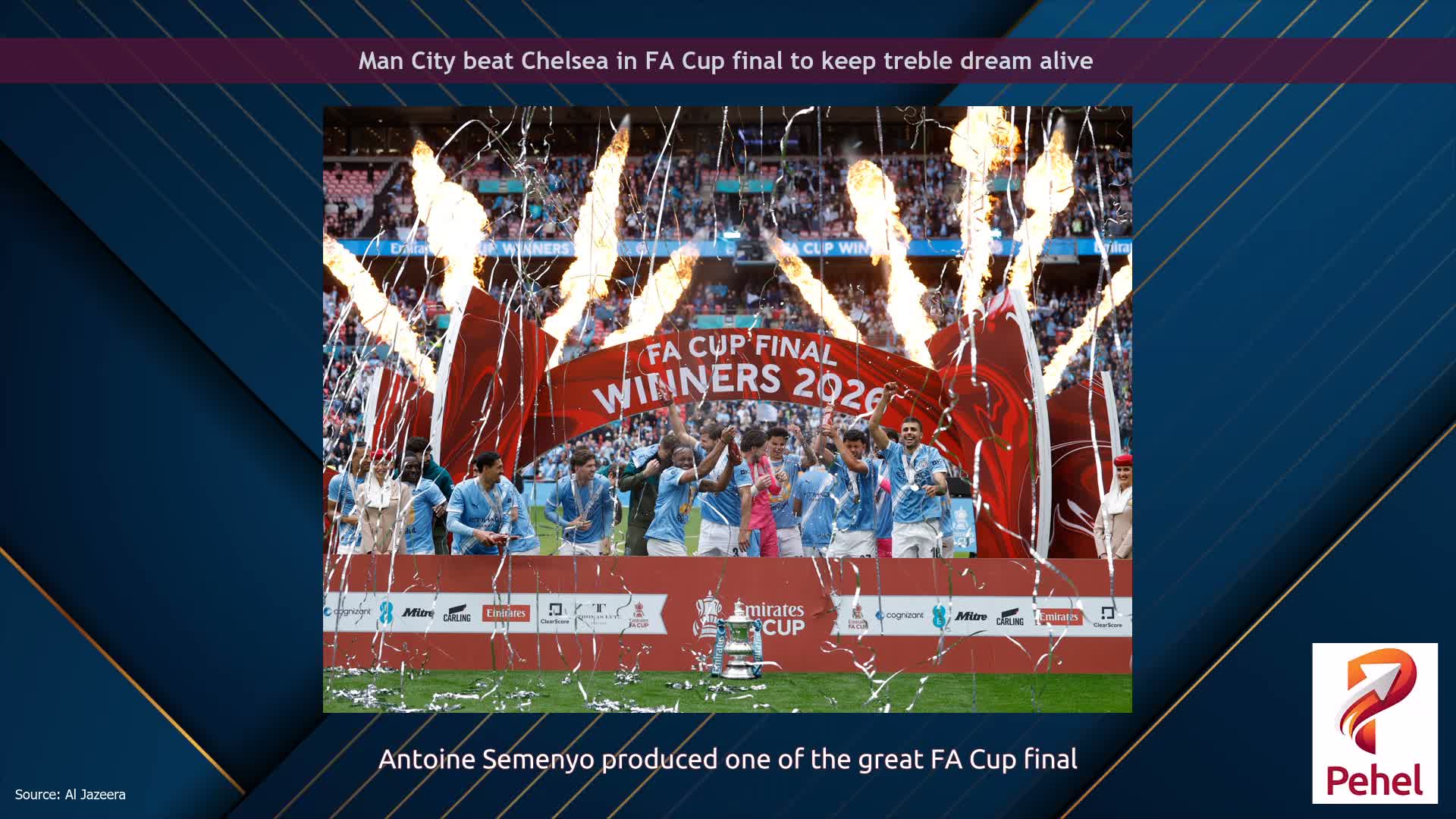 Man City beat Chelsea in FA Cup final to keep treble dream alive