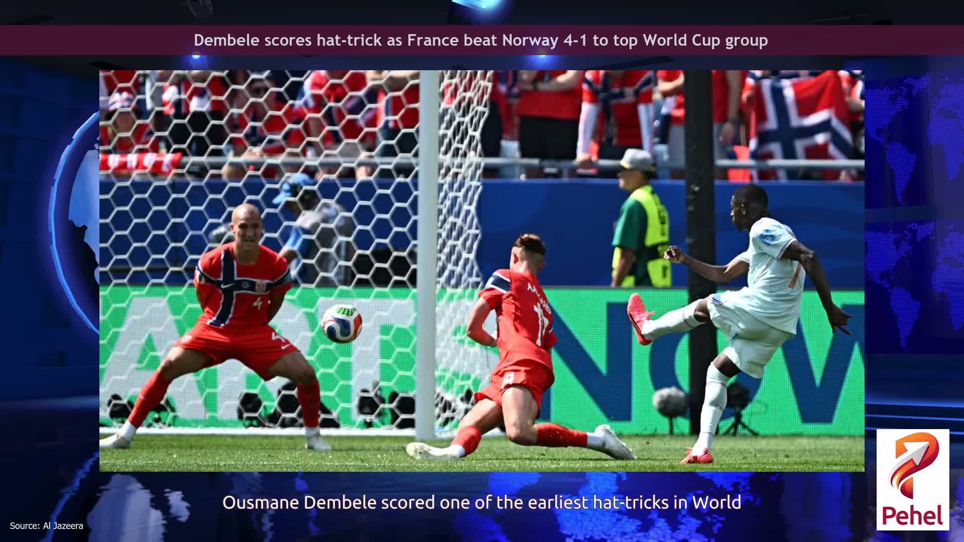 Dembele scores hat-trick as France beat Norway 4-1 to top World Cup group
