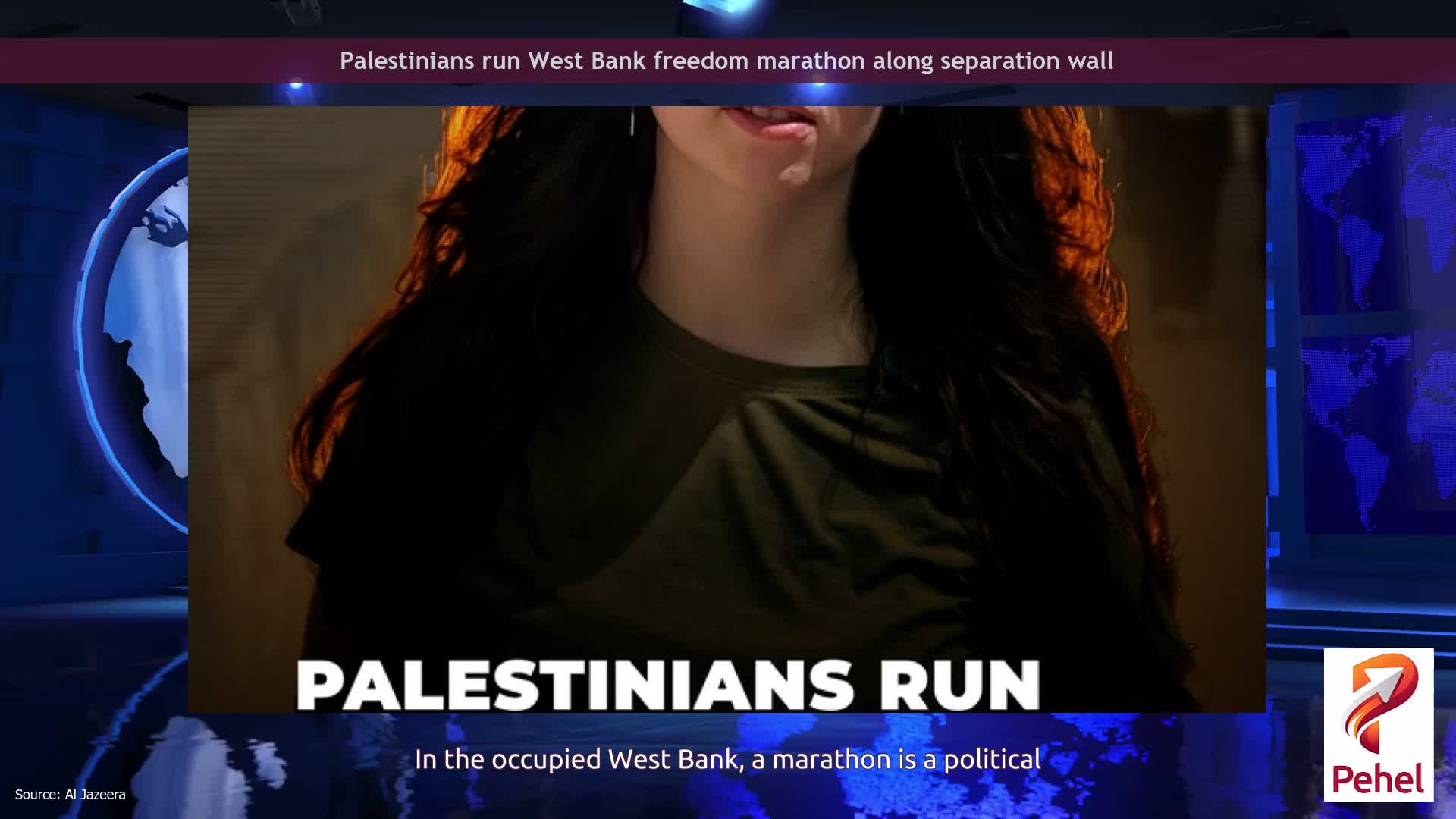 Palestinians run West Bank freedom marathon along separation wall