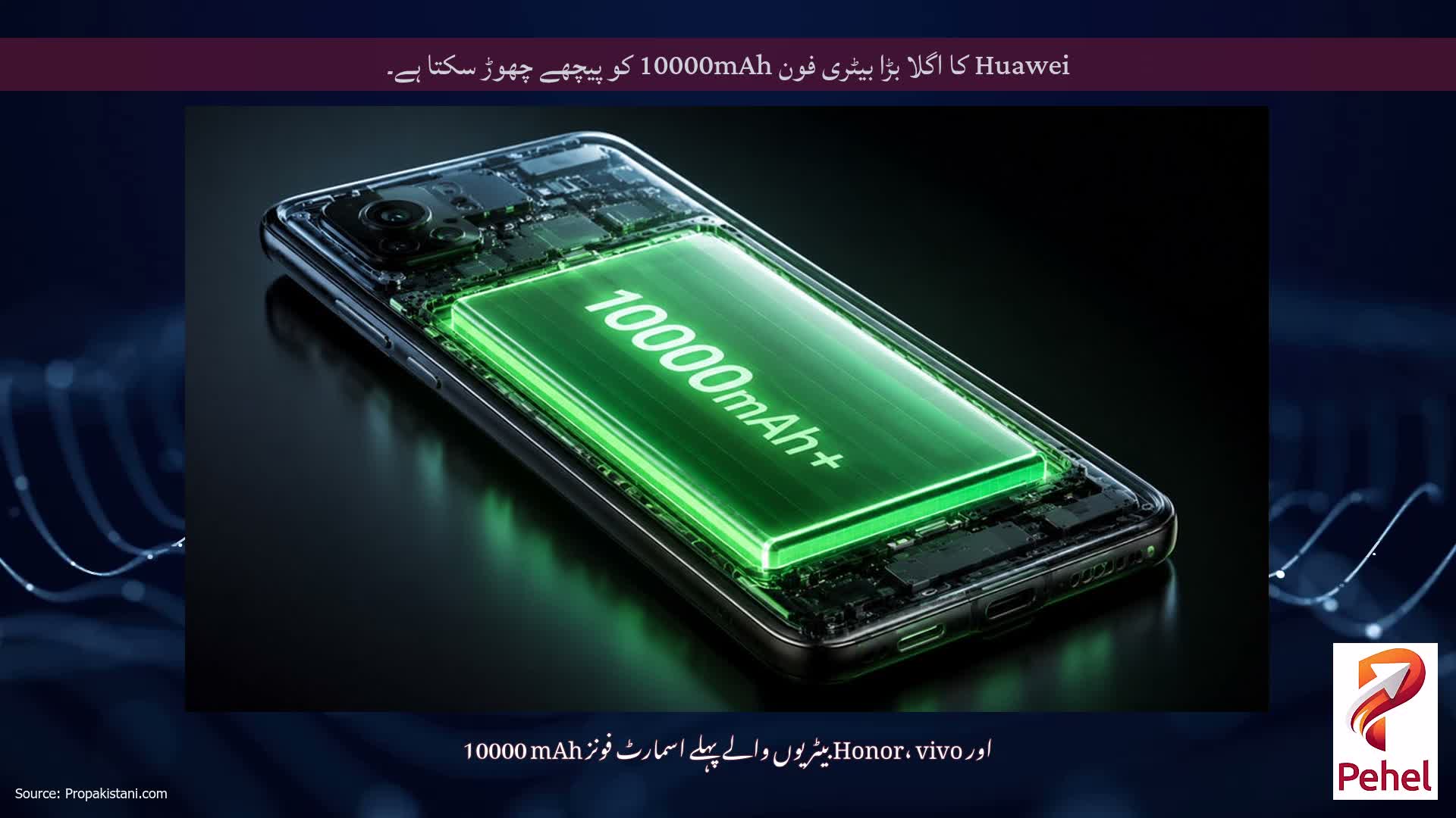 Huawei کا اگلا بڑا بیٹری فون 10000mAh کو پیچھے چھوڑ سکتا ہے۔