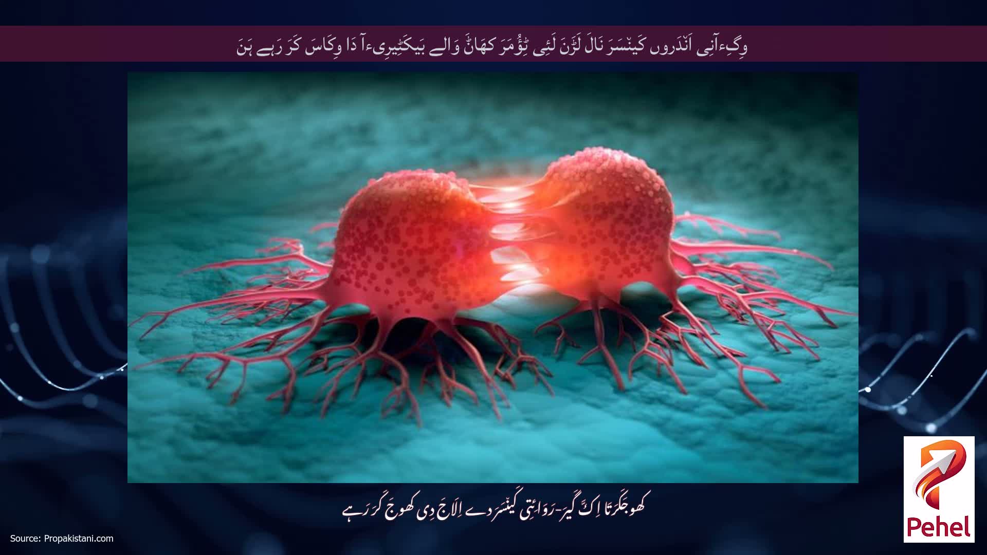 وِگِءآنِی اَن٘دَروں کَین٘سَرَ نَالَ لَڑَنَ لَئِی ٹِؤُمَرَ کھَاݨَ وَالے بَیکَٹِیرِیءآ دَا وِکَاسَ کَرَ رَہے ہَنَ