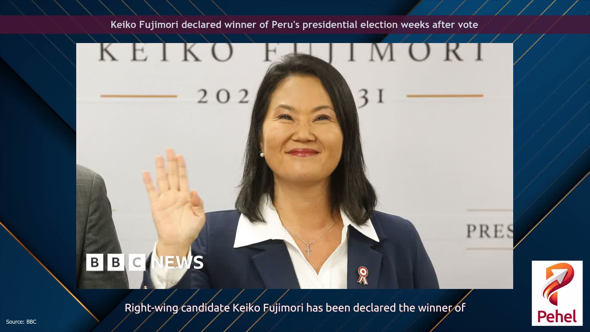 Keiko Fujimori declared winner of Peru's presidential election weeks after vote