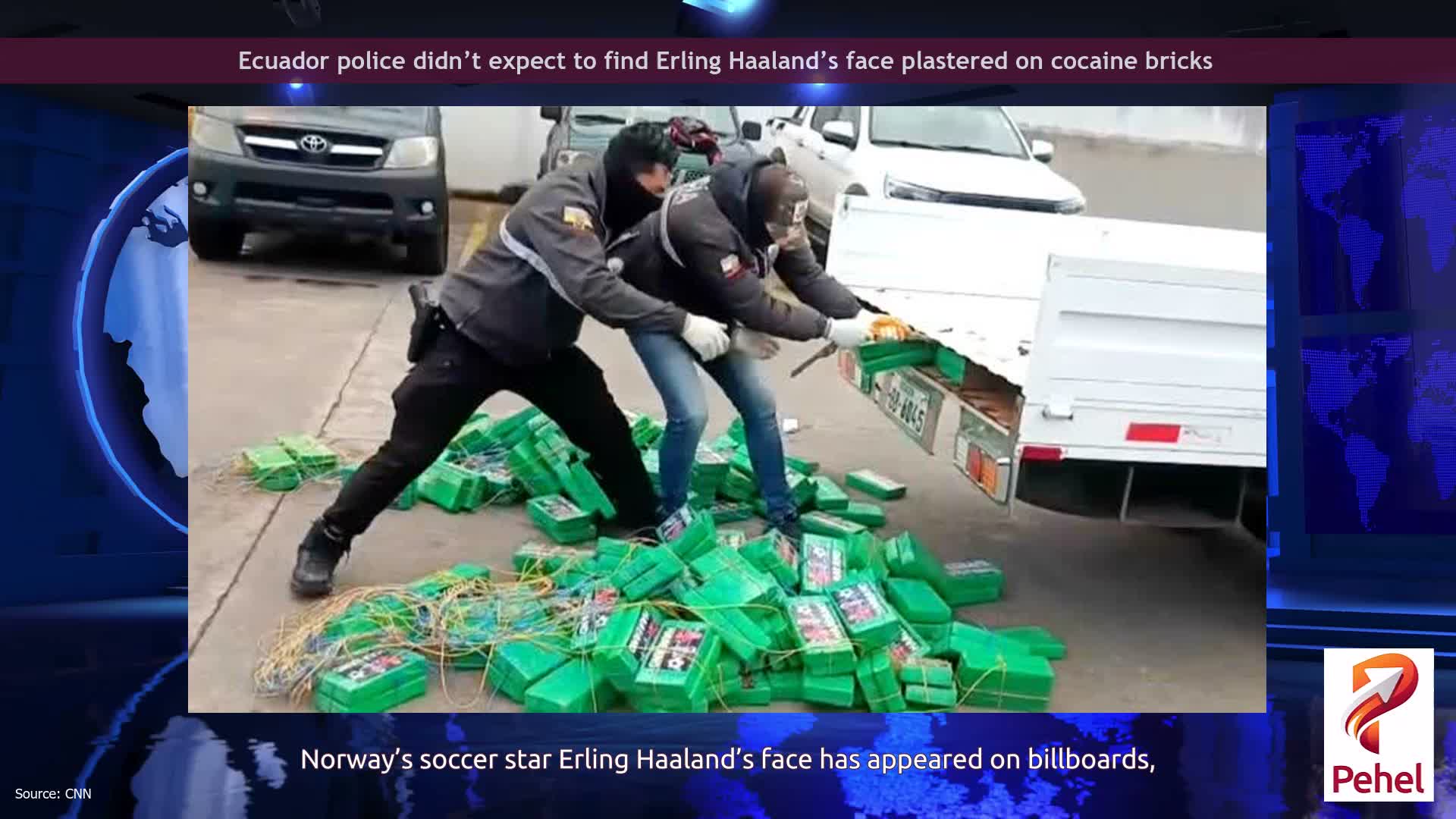 Ecuador police didn’t expect to find Erling Haaland’s face plastered on cocaine bricks