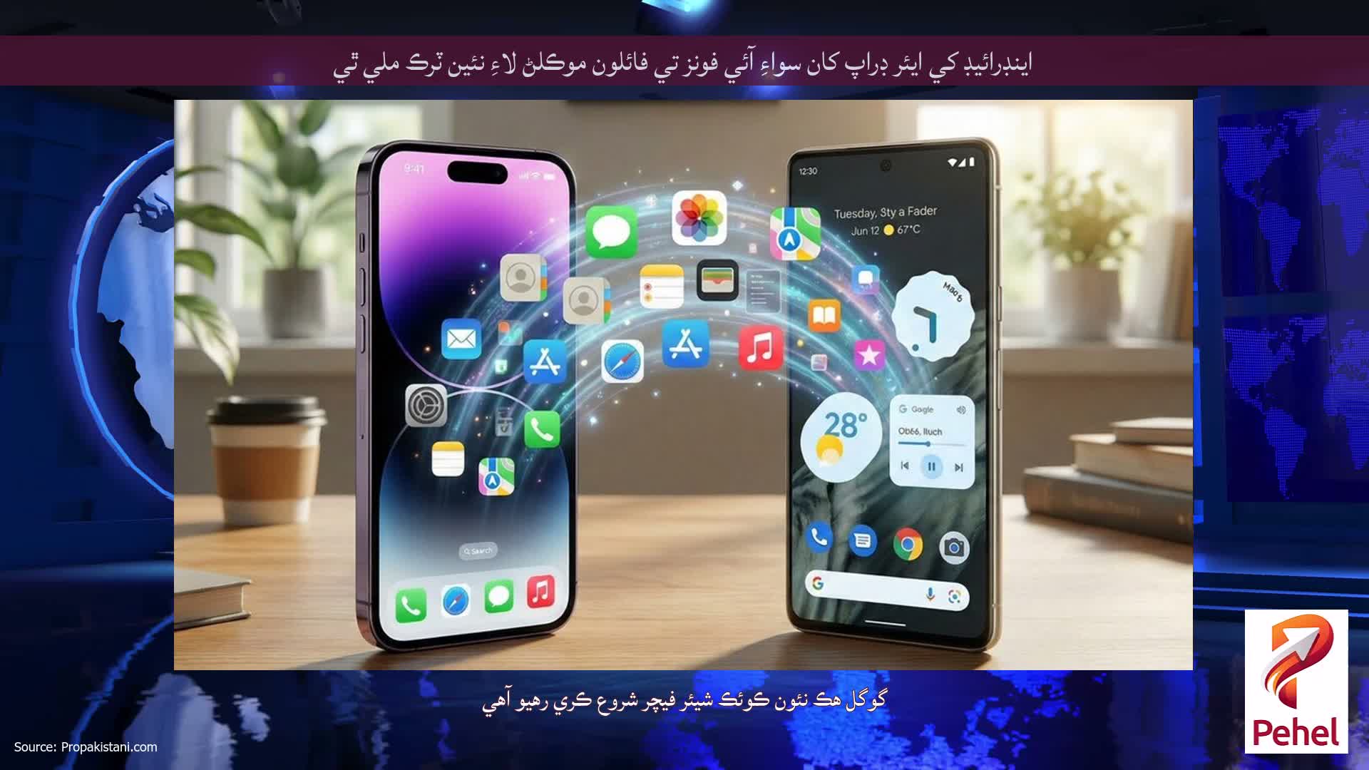 اينڊرائيڊ کي ايئر ڊراپ کان سواءِ آئي فونز تي فائلون موڪلڻ لاءِ نئين ٽرڪ ملي ٿي