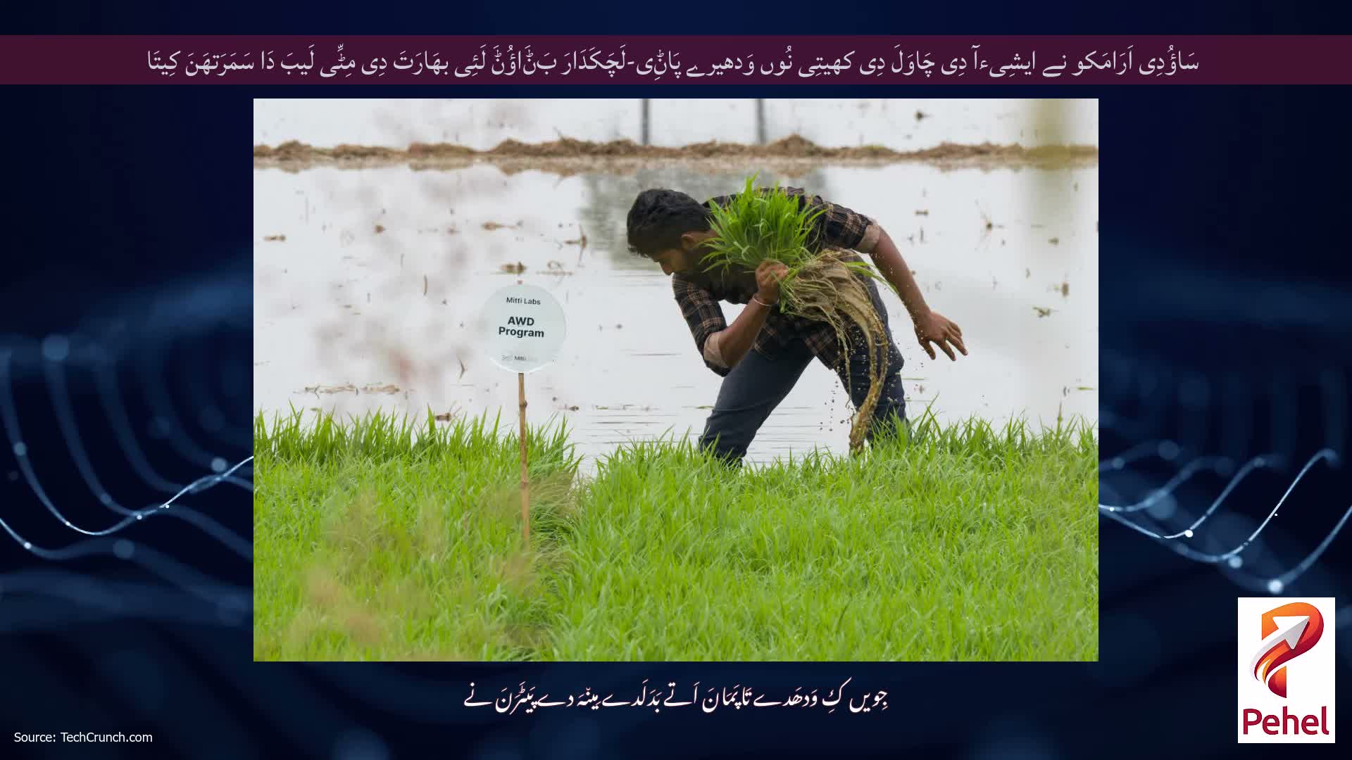 سَاؤُدِی اَرَامَکو نے ایشِیءآ دِی چَاوَلَ دِی کھیتِی نُوں وَدھیرے پَاݨِی-لَچَکَدَارَ بَݨَاؤُݨَ لَئِی بھَارَتَ دِی مِٹِّی لَیبَ دَا سَمَرَتھَنَ کِیتَا