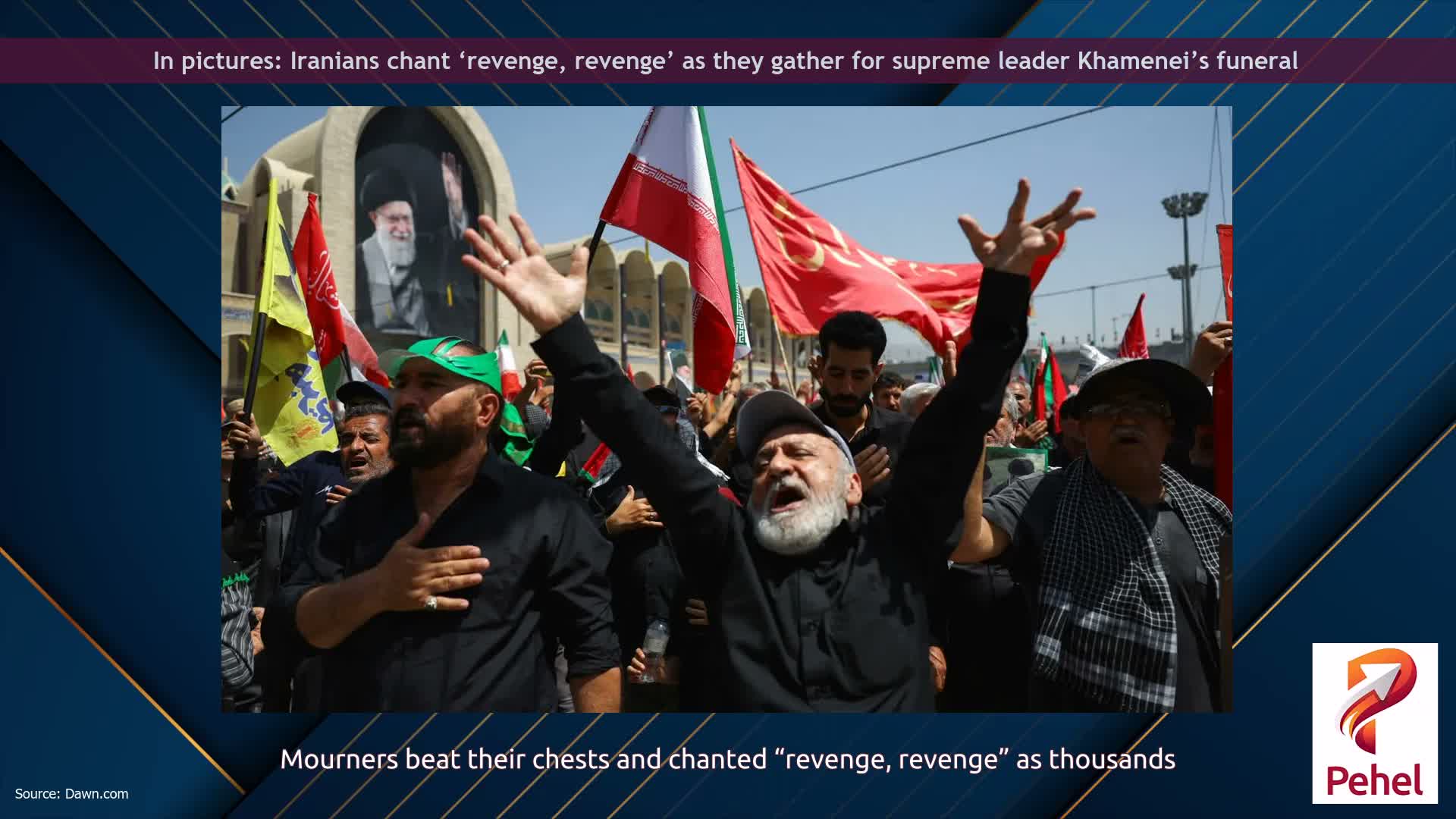 In pictures: Iranians chant ‘revenge, revenge’ as they gather for supreme leader Khamenei’s funeral