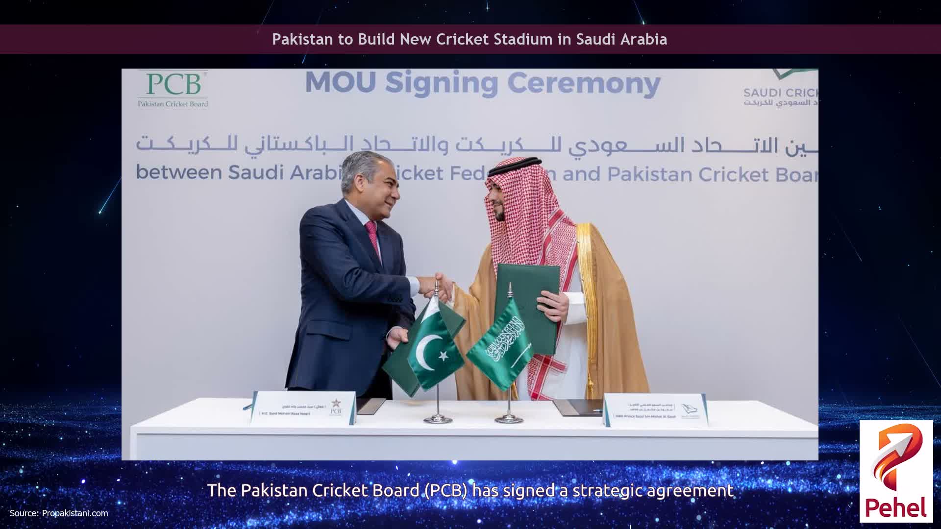 Pakistan to Build New Cricket Stadium in Saudi Arabia