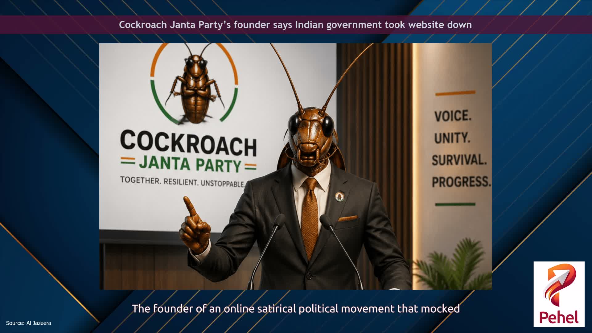 Cockroach Janta Party’s founder says Indian government took website down