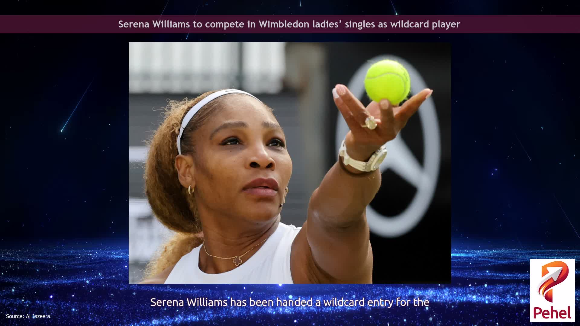 Serena Williams to compete in Wimbledon ladies’ singles as wildcard player