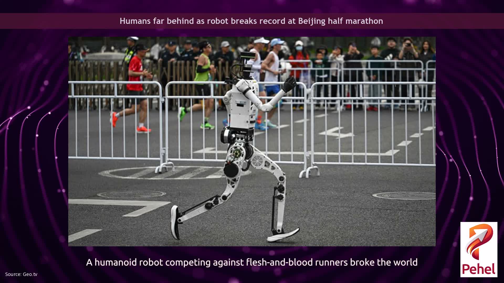 Humans far behind as robot breaks record at Beijing half marathon
