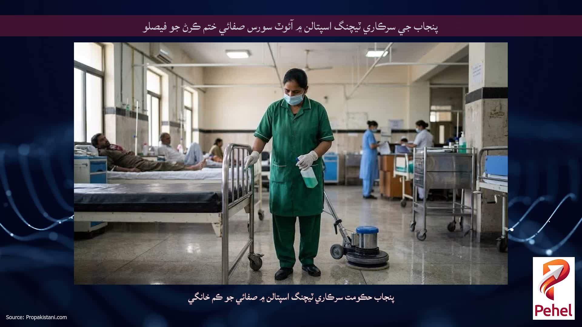 پنجاب جي سرڪاري ٽيچنگ اسپتالن ۾ آئوٽ سورس صفائي ختم ڪرڻ جو فيصلو