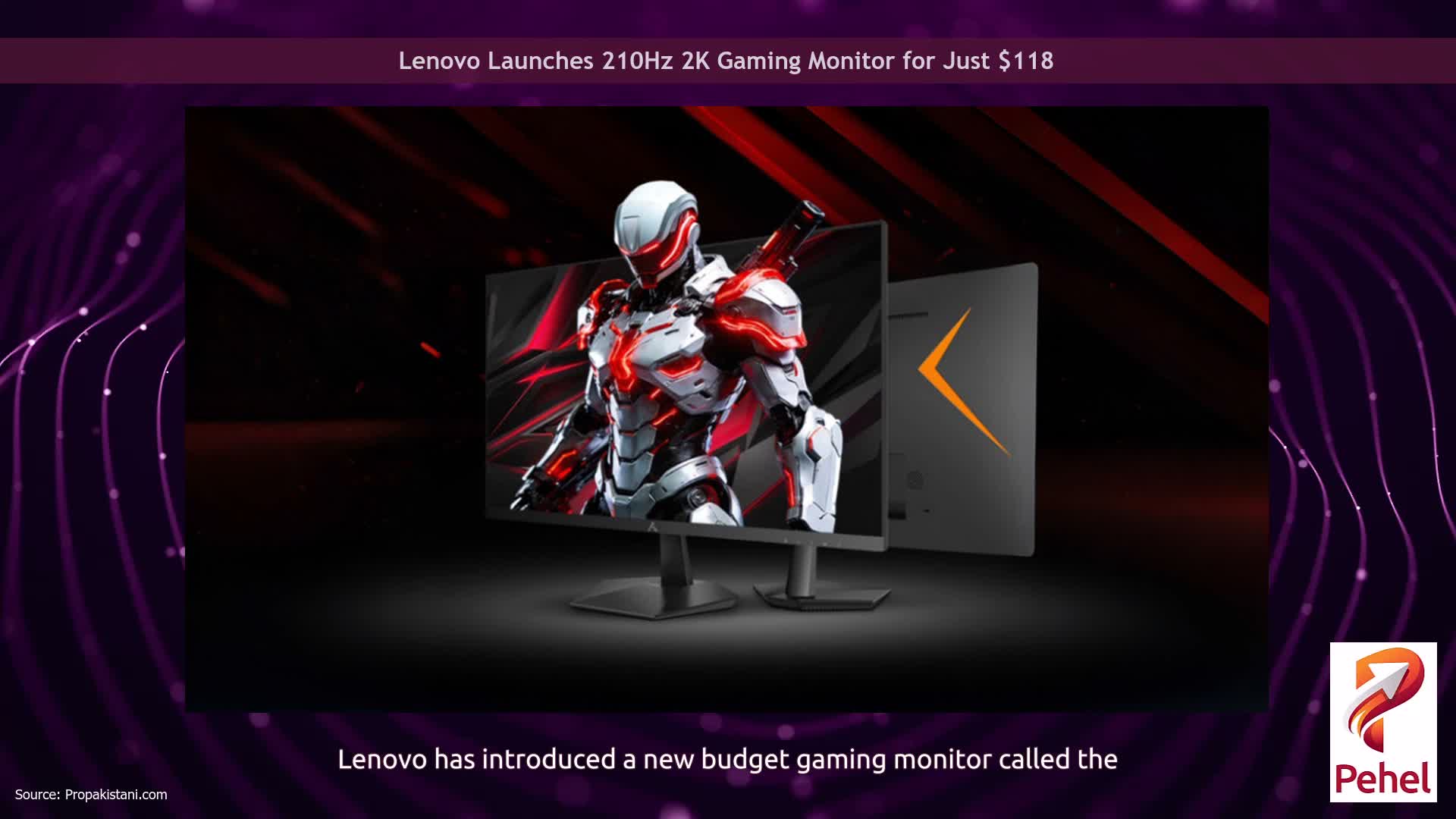 Lenovo Launches 210Hz 2K Gaming Monitor for Just $118