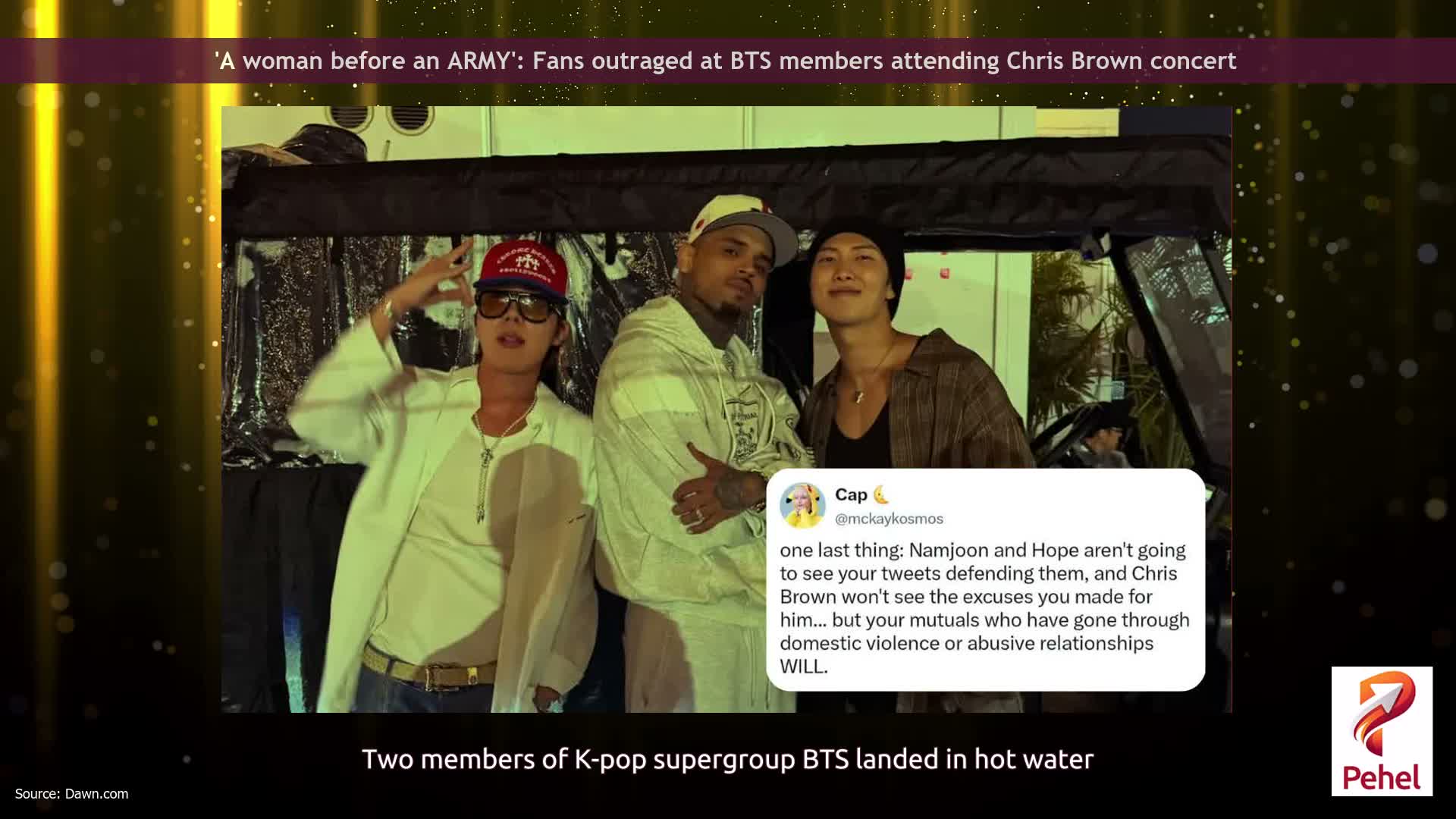 'A woman before an ARMY': Fans outraged at BTS members attending Chris Brown concert