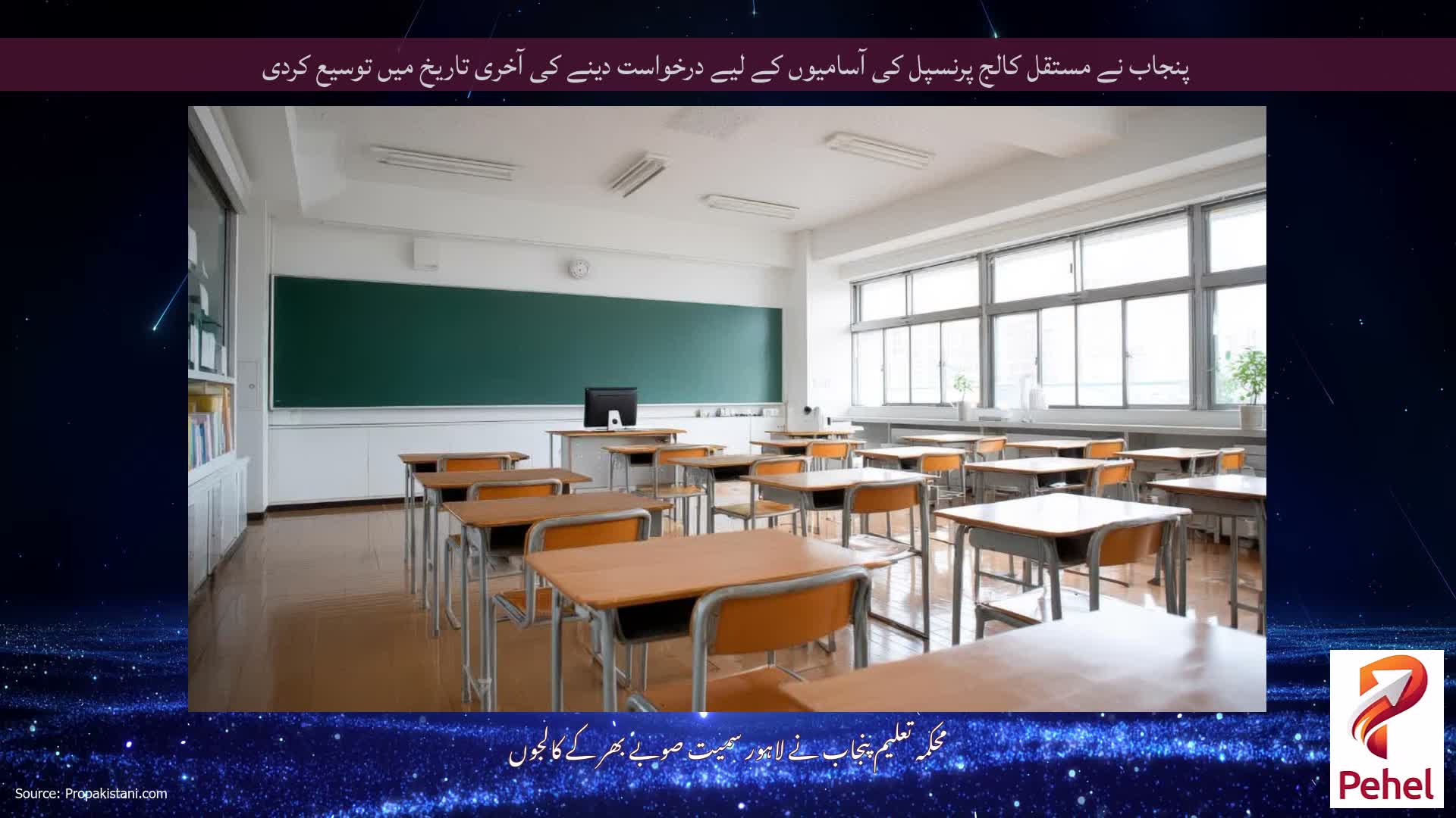 پنجاب نے مستقل کالج پرنسپل کی آسامیوں کے لیے درخواست دینے کی آخری تاریخ میں توسیع کردی