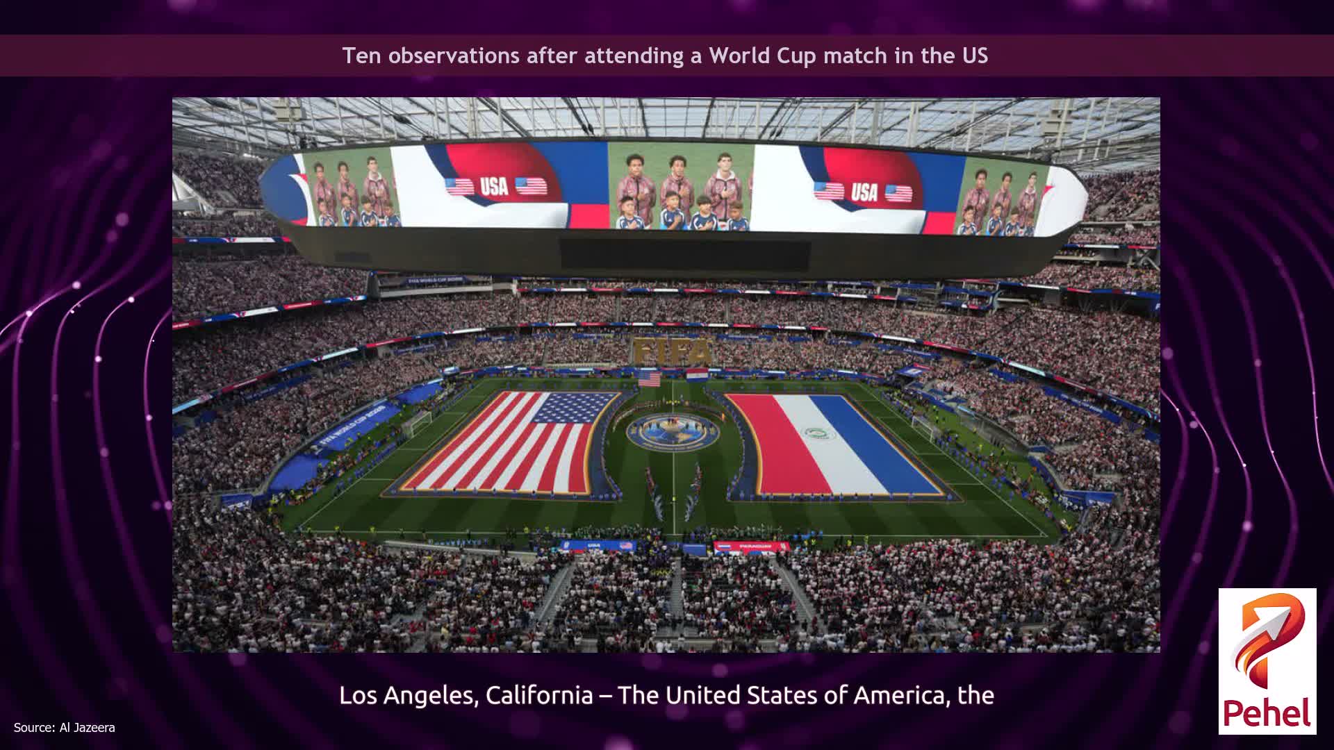 Ten observations after attending a World Cup match in the US
