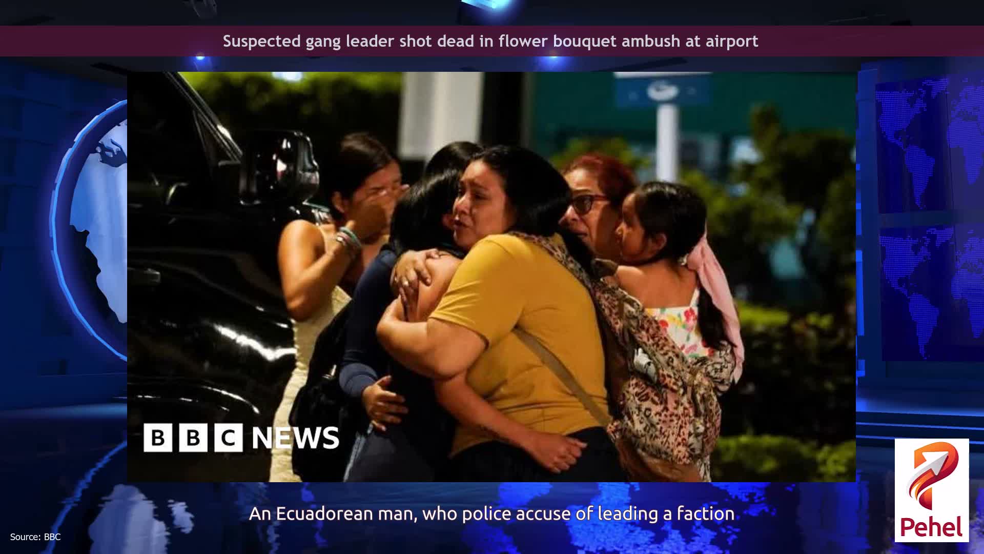 Suspected gang leader shot dead in flower bouquet ambush at airport