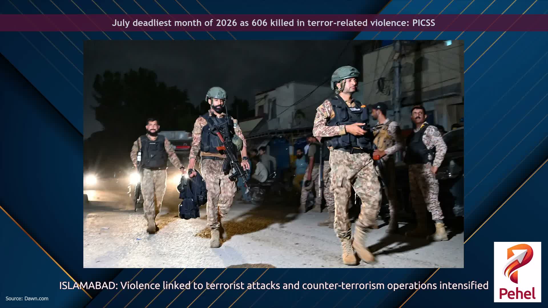 July deadliest month of 2026 as 606 killed in terror-related violence: PICSS