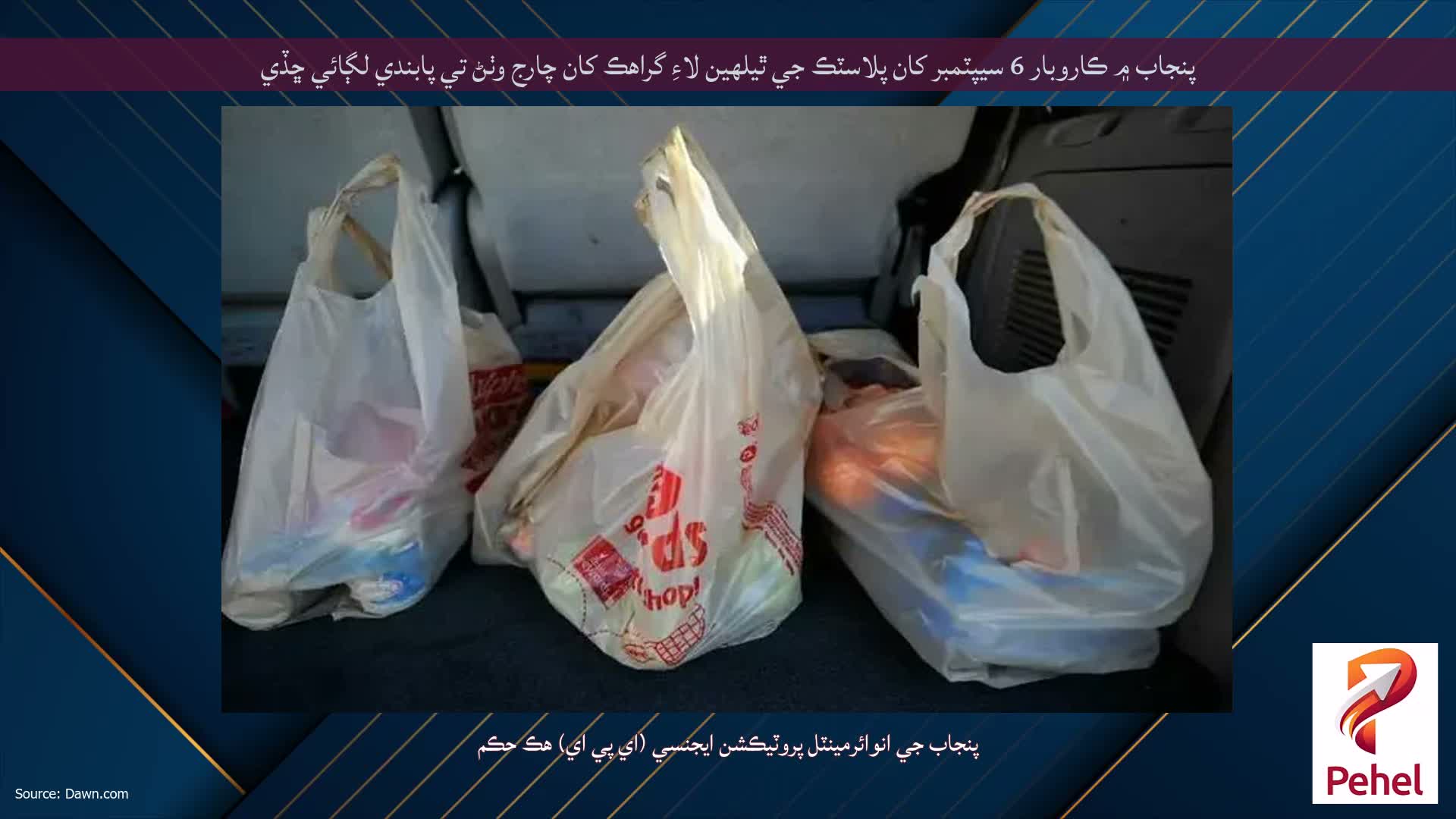 پنجاب ۾ ڪاروبار 6 سيپٽمبر کان پلاسٽڪ جي ٿيلهين لاءِ گراهڪ کان چارج وٺڻ تي پابندي لڳائي ڇڏي