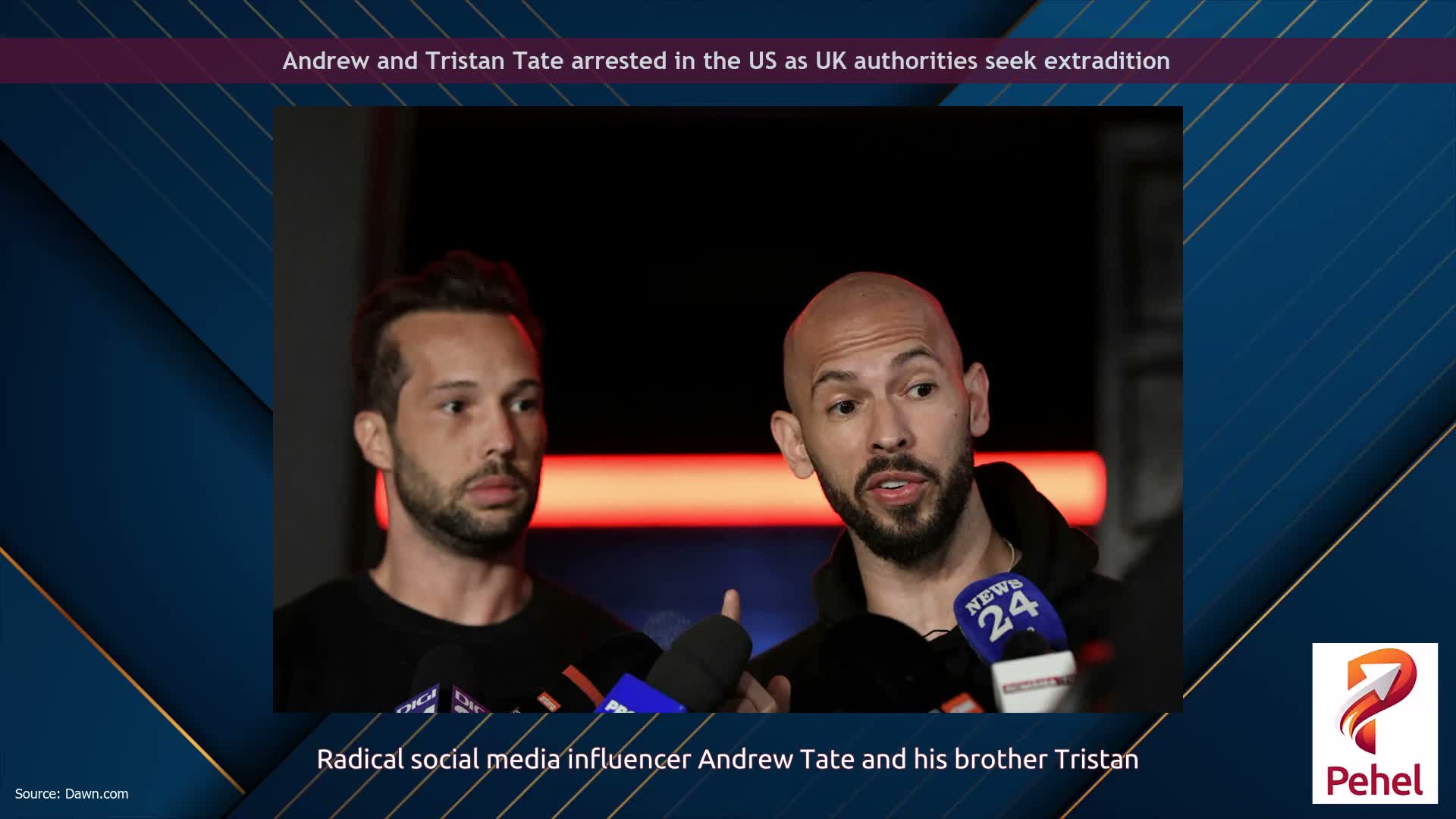 Andrew and Tristan Tate arrested in the US as UK authorities seek extradition