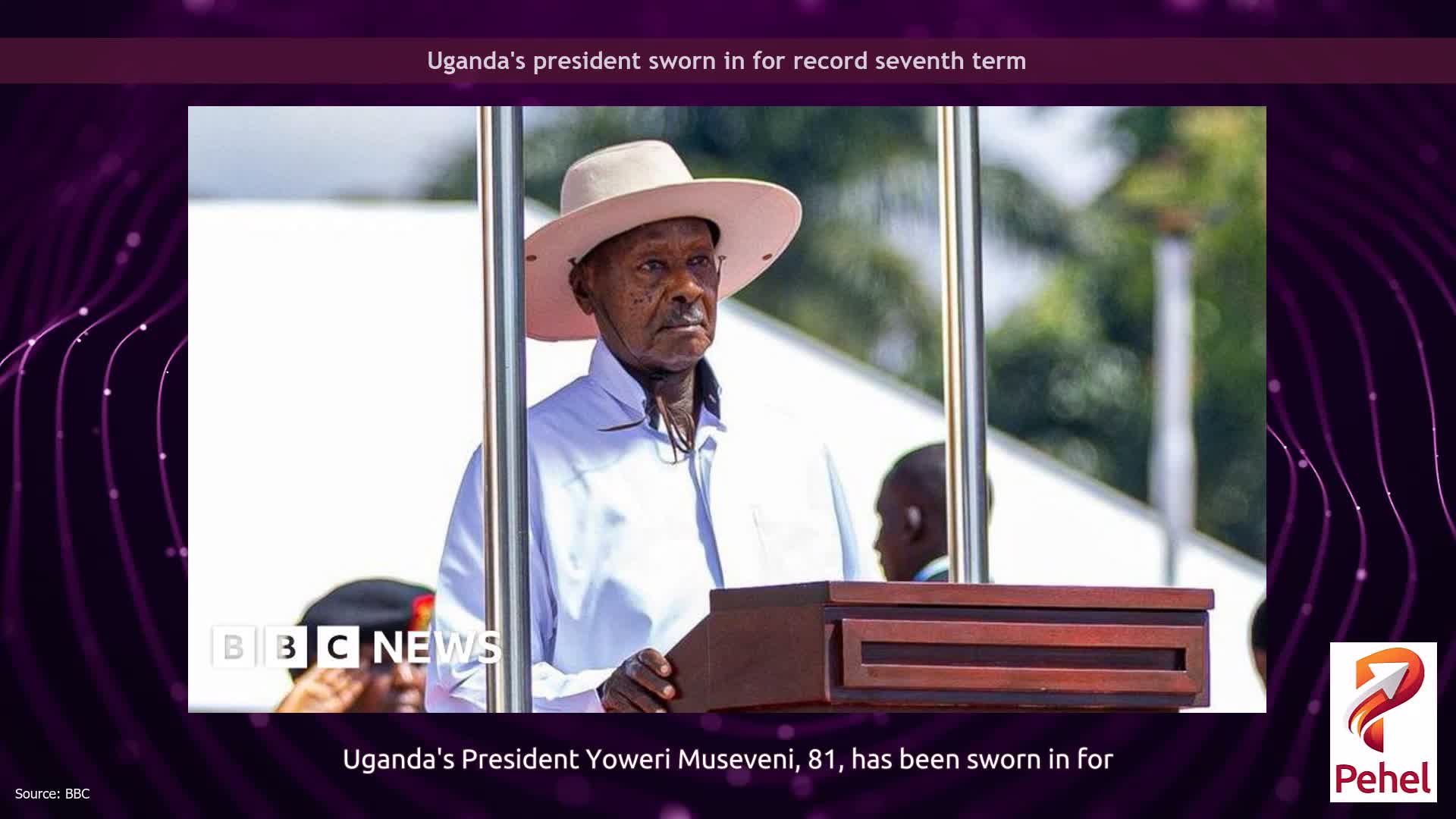 Uganda's president sworn in for record seventh term