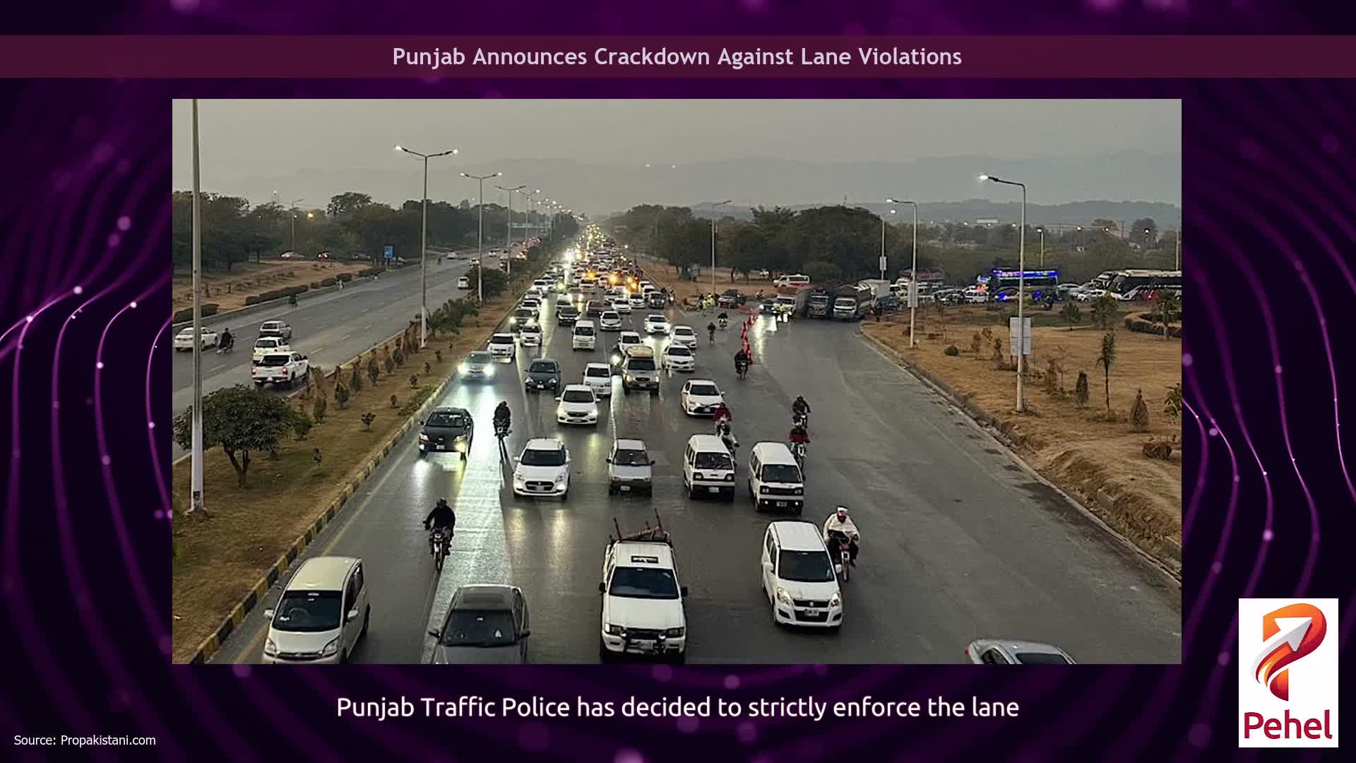Punjab Announces Crackdown Against Lane Violations
