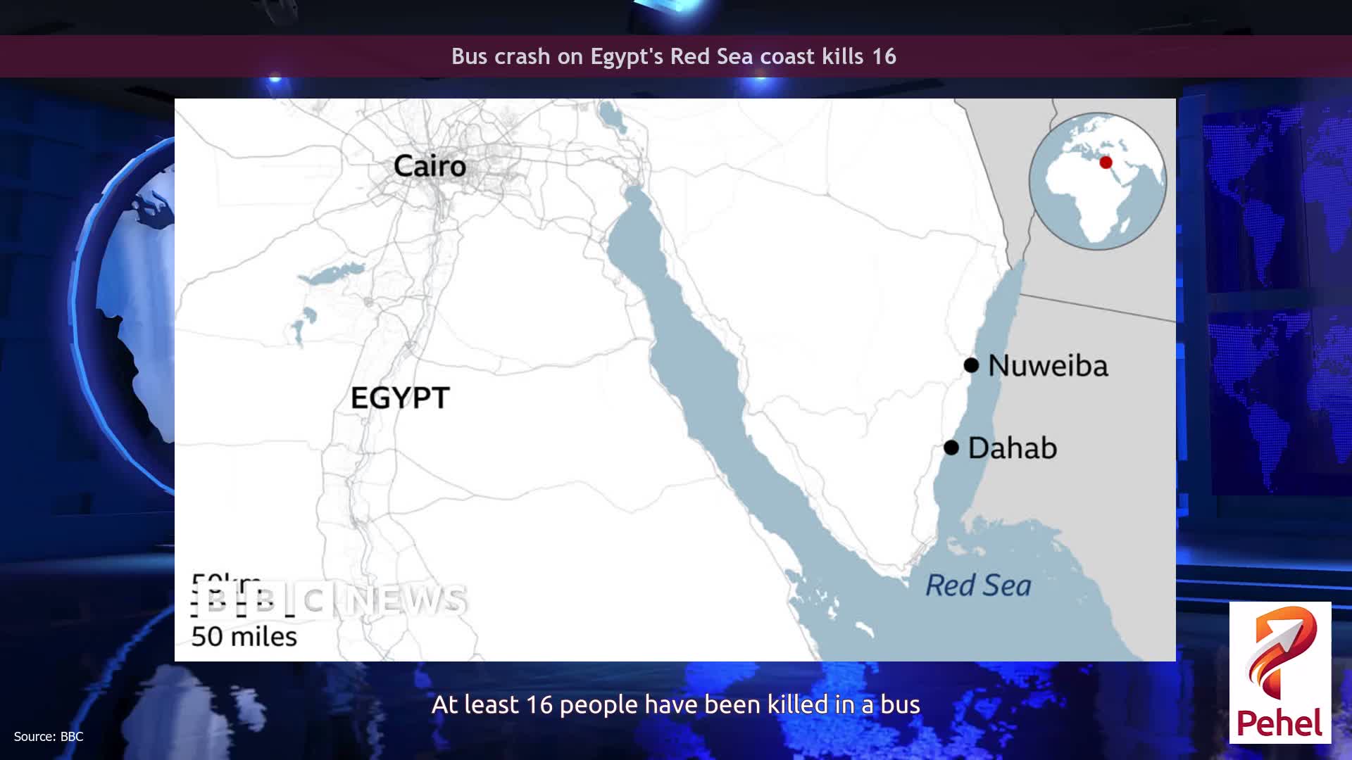 Bus crash on Egypt's Red Sea coast kills 16