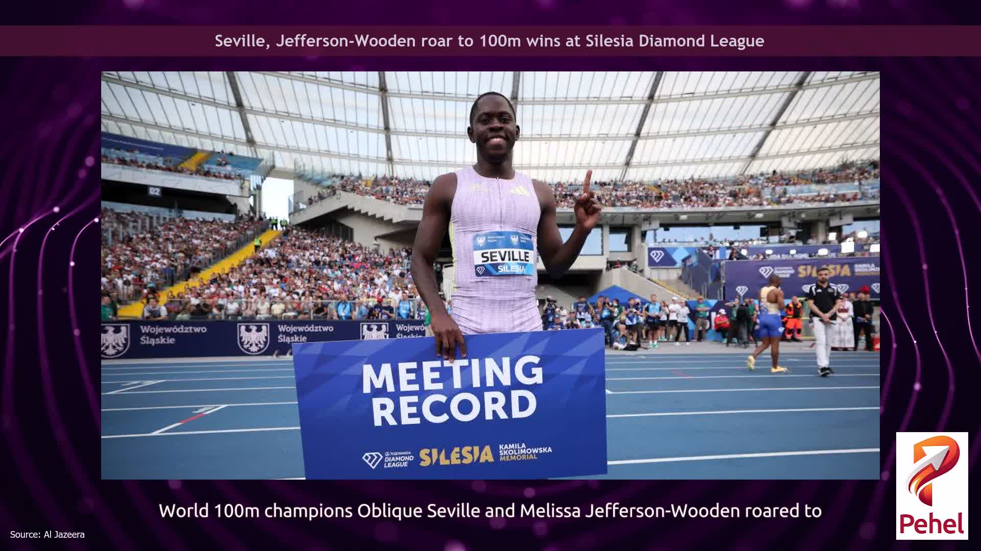 Seville, Jefferson-Wooden roar to 100m wins at Silesia Diamond League