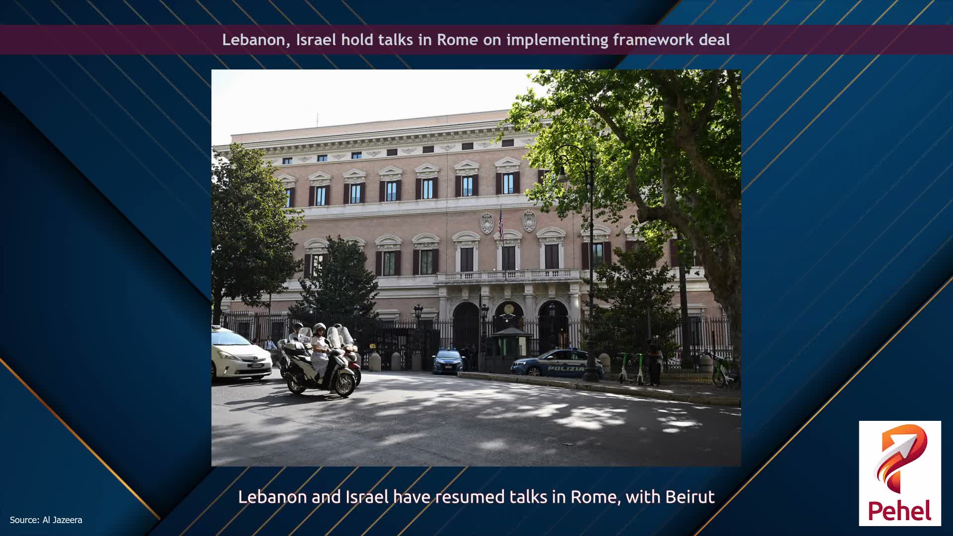 Lebanon, Israel hold talks in Rome on implementing framework deal